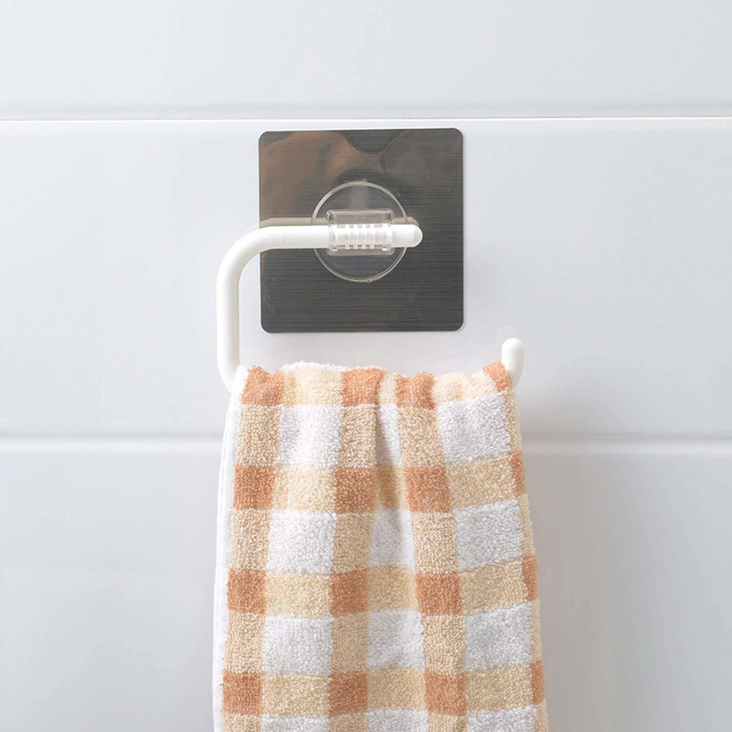 4tens Bathroom Napkin Ring Magic Sticker Self Adhesive Towel Ring for Bathroom Kitchen Set of 1 Napkin Rings