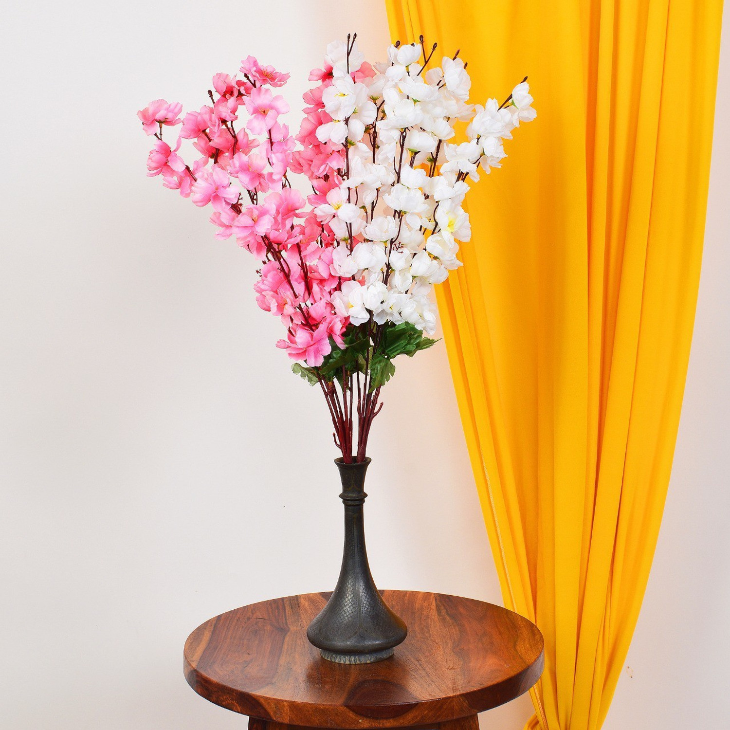 Image of Ryme Combo Of White And Baby Pink Artificial Flower Bunch For Home Decoration Showpiece (Pack Of 2) White, Pink Orchids Artificial Flower