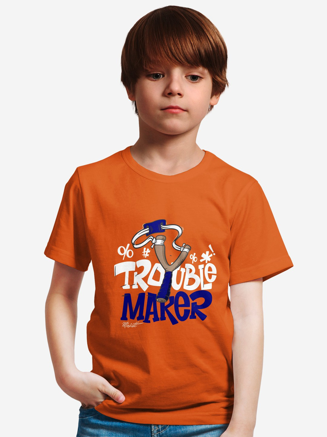 Image of x2o Boys Typography, Printed Cotton Blend Regular T Shirt