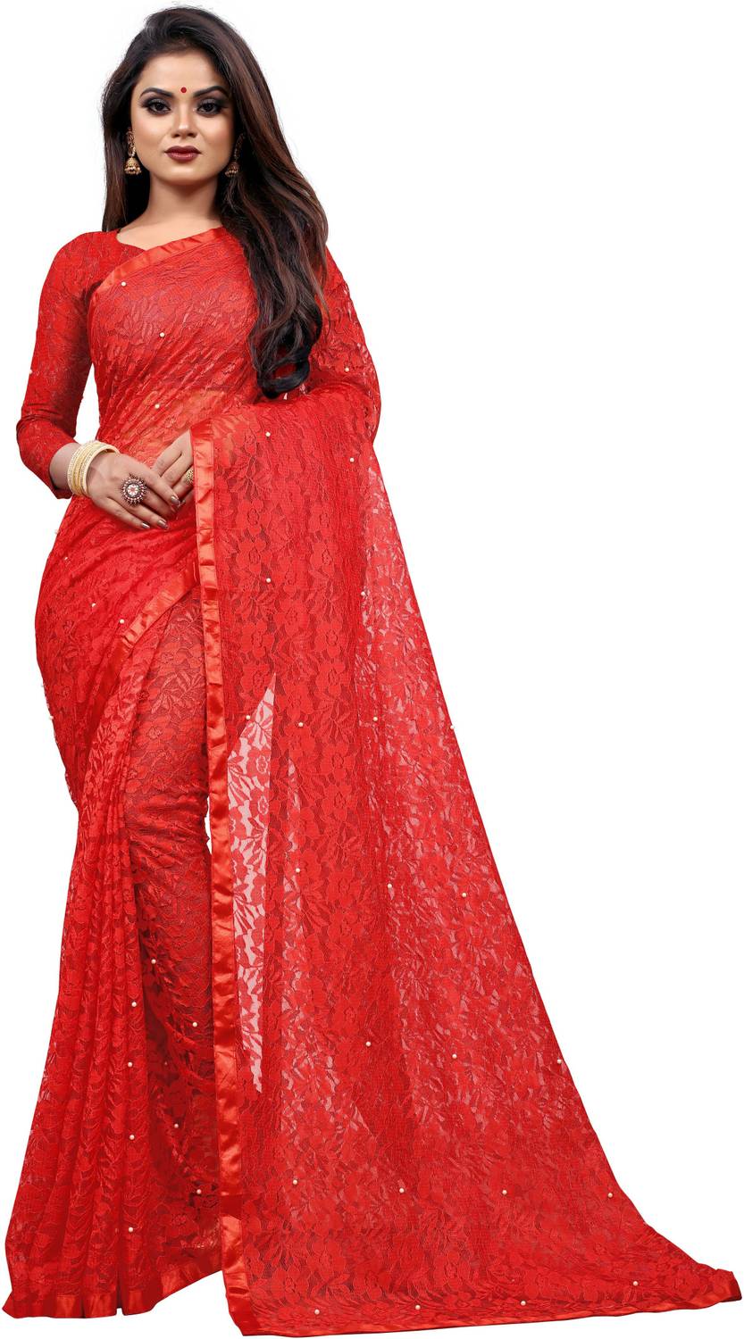 bv design Self Design Bollywood Net Saree