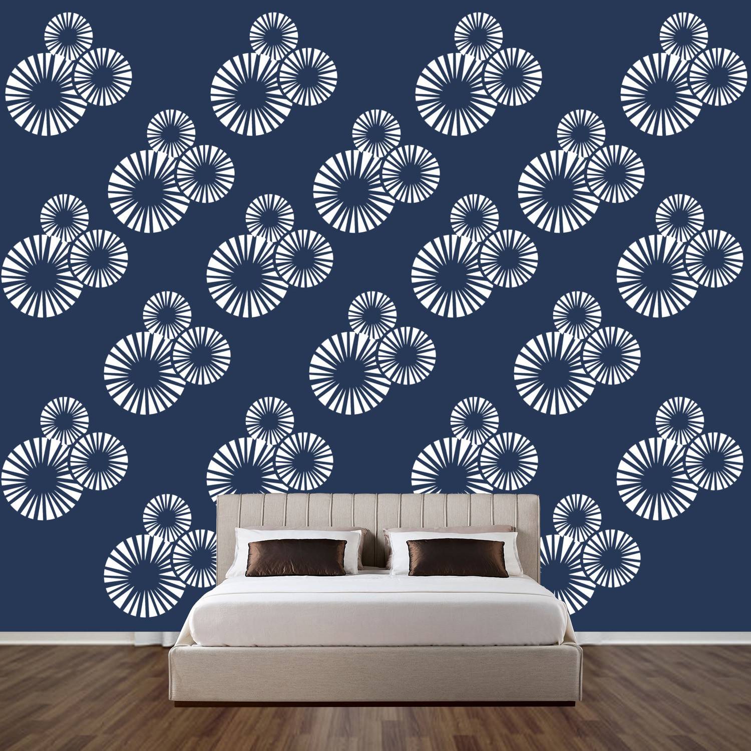 AMAZINGDECOR Trinion Daisy Floret Reusable Wall Painting Stencil for Home Decoration Wall Stencil Stencil (Pack of 1, Trinion Daisy Floret) Size : - 16 X 24 Wall stencil Stencil