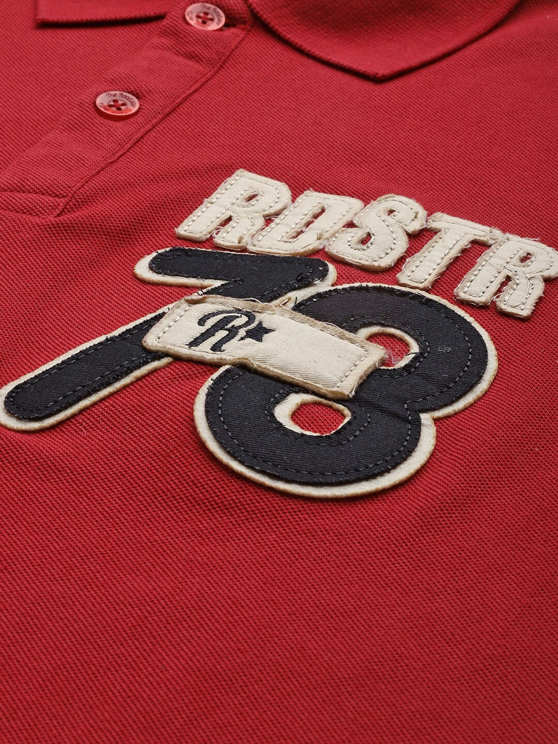 Image of Roadster Solid Men Polo Neck Red T-Shirt