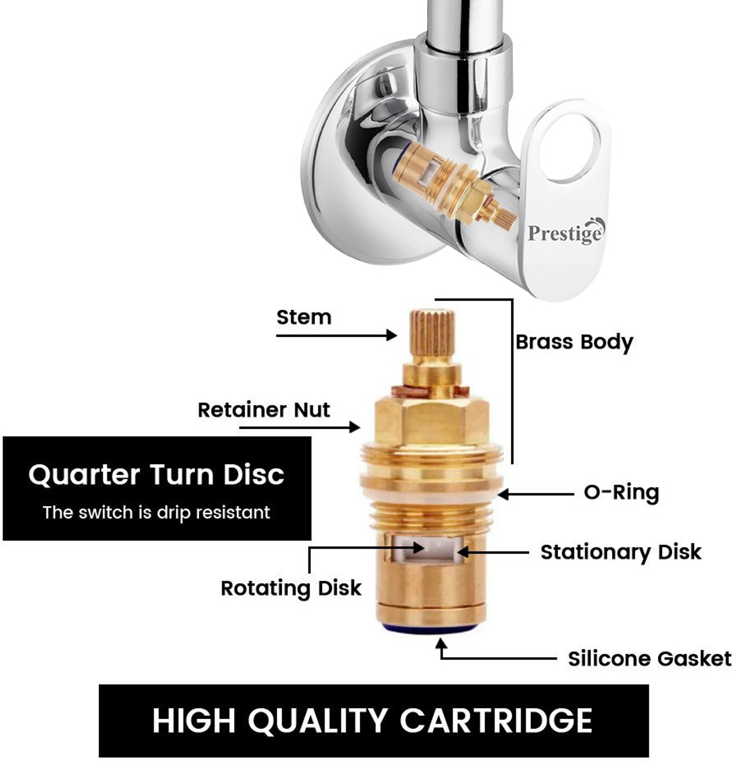 Image of Prestige Prime Sink Cock-Pack Of 2 (New) Spout Faucet