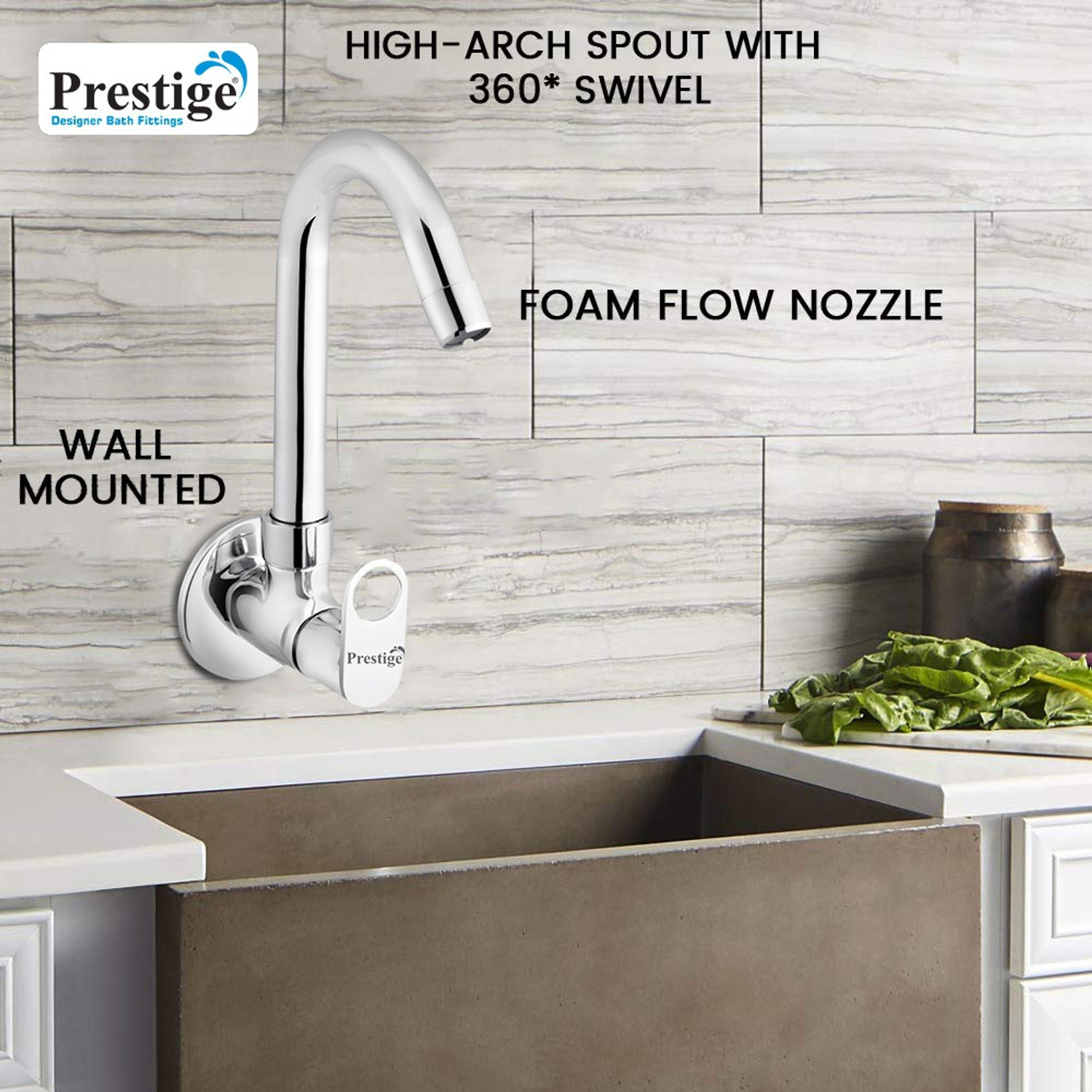 Image of Prestige Prime Sink Cock-Pack Of 2 (New) Spout Faucet