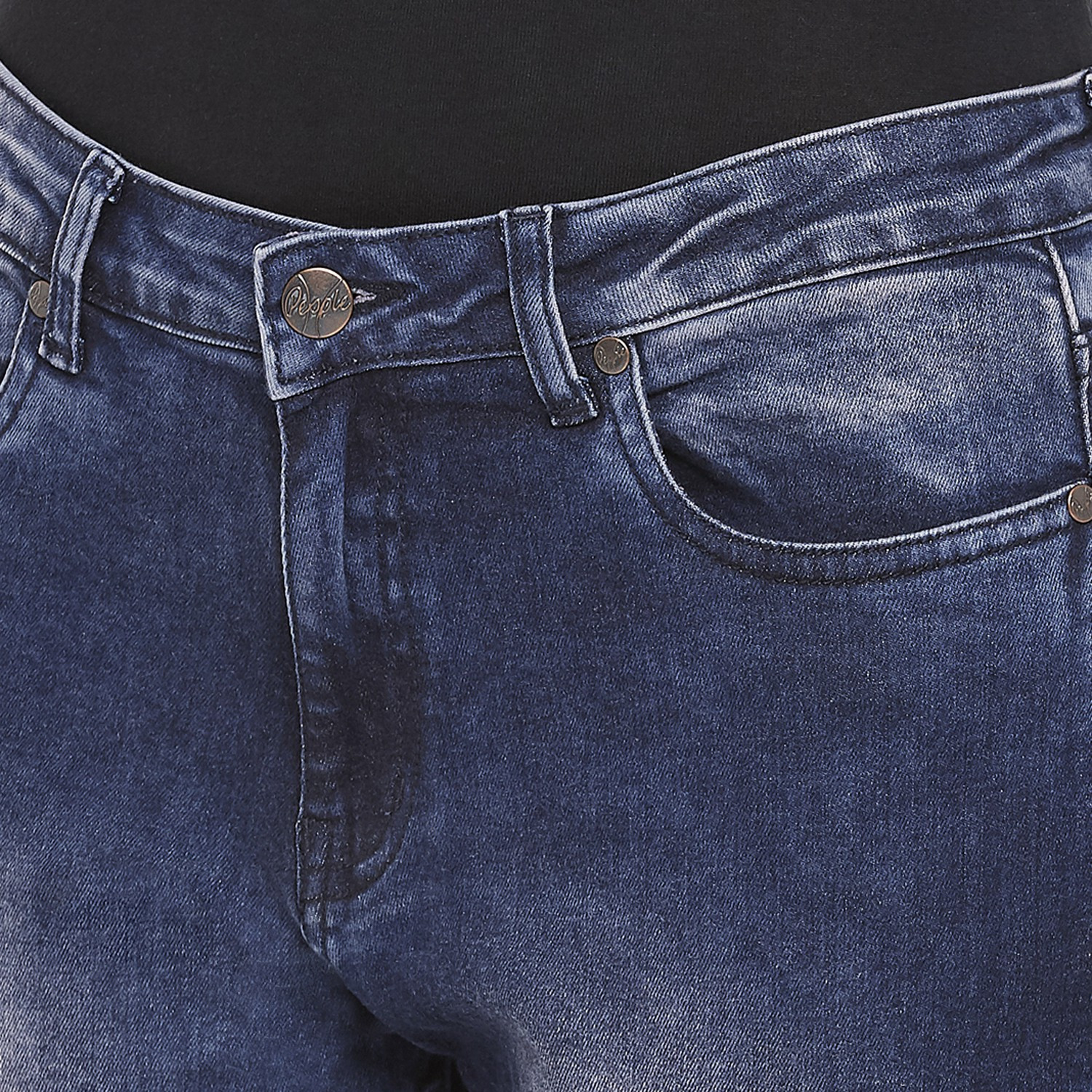 Image of PEOPLE Regular Women Dark Blue Jeans