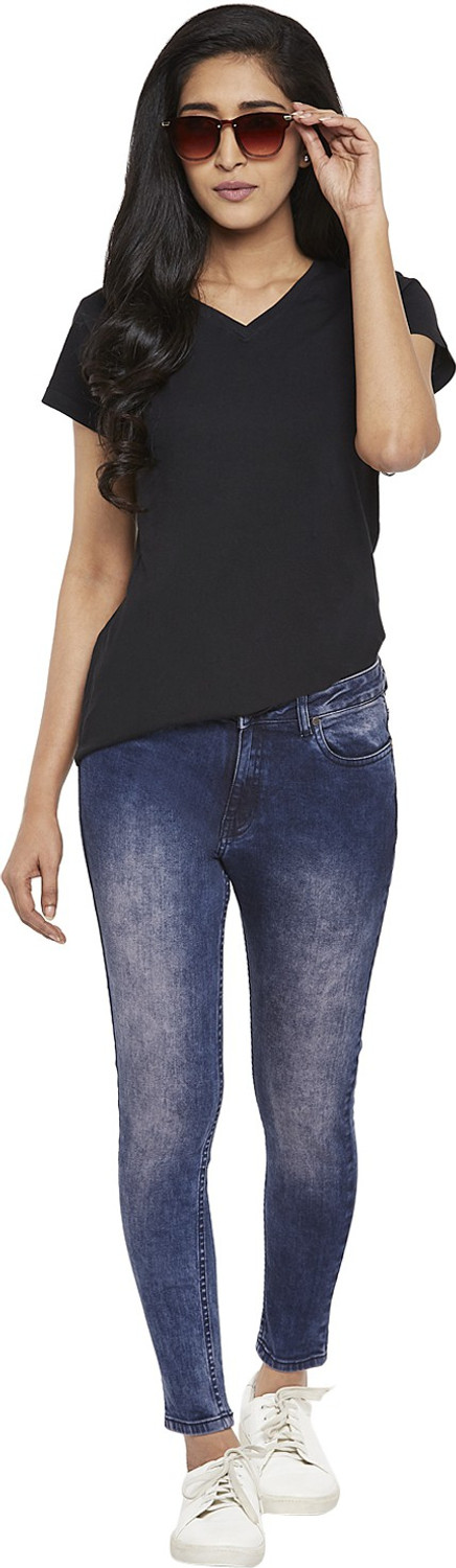 Image of PEOPLE Regular Women Dark Blue Jeans