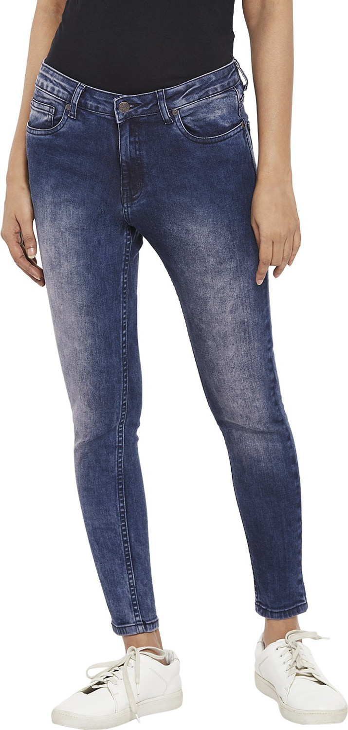 Image of PEOPLE Regular Women Dark Blue Jeans