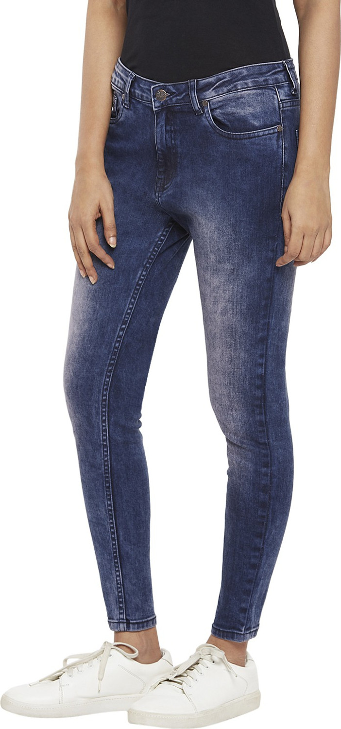 Image of PEOPLE Regular Women Dark Blue Jeans