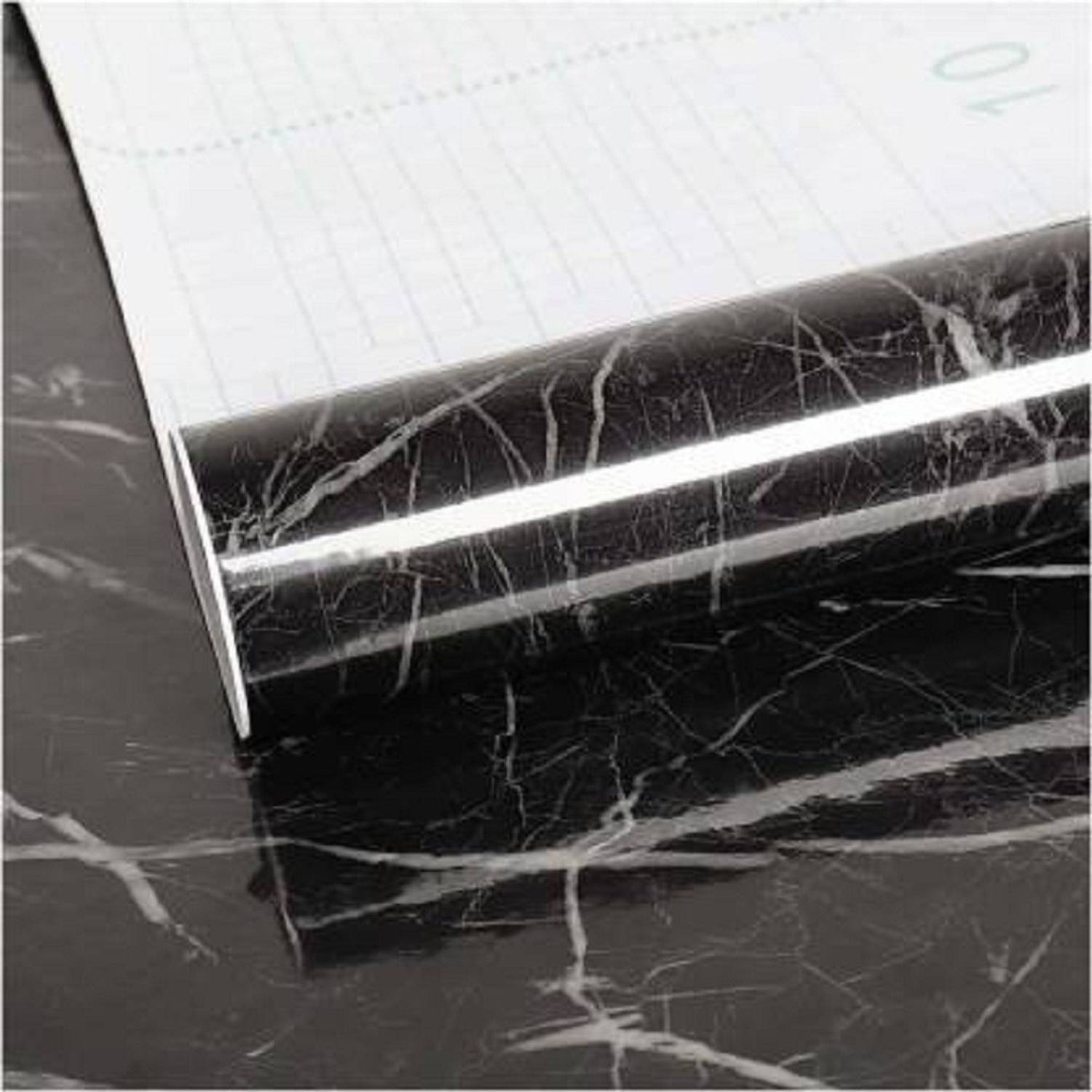 Adfresh 60 cm Marble Aluminum Foil Kitchen Stickers Oil-Proof Waterproof Self Adhesive Wallpaper Self Adhesive Sticker