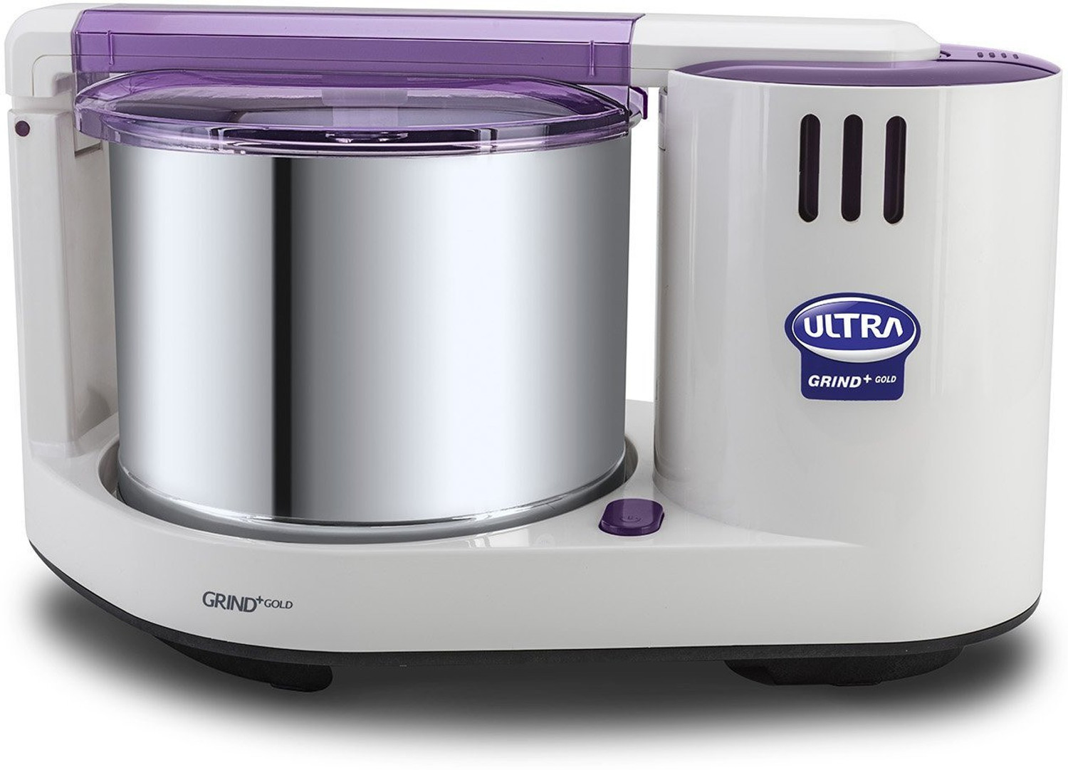 Image of Elgi Ultra FG1A000010 Wet Grinder Ultra Grind+ Gold 2 Litre Table Top Wet Grinder - White | Fast Grinding Conical Stones, 150W Motor with 5 Years Warranty | AISI 304 Food-Grade SS Multi Utility Cylindrical Drum, Light Weight