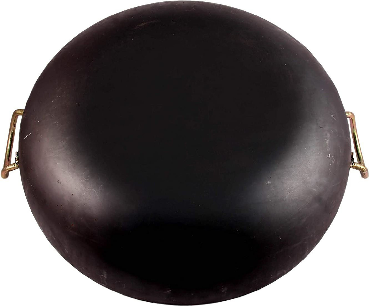 Image of Gaurangi Iron Deep Kadai Frying Pan Cooking Fry Pan Heavy Base Iron KadhaI for kitchen Kadhai 33.5 cm diameter 5 L capacity