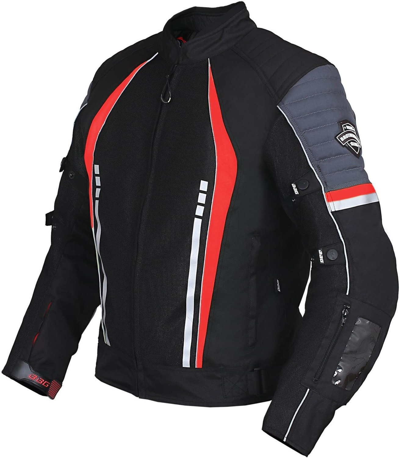 Image of BIKING BROTHERHOOD BBG0089 Riding Protective Jacket (Red, Black, L)