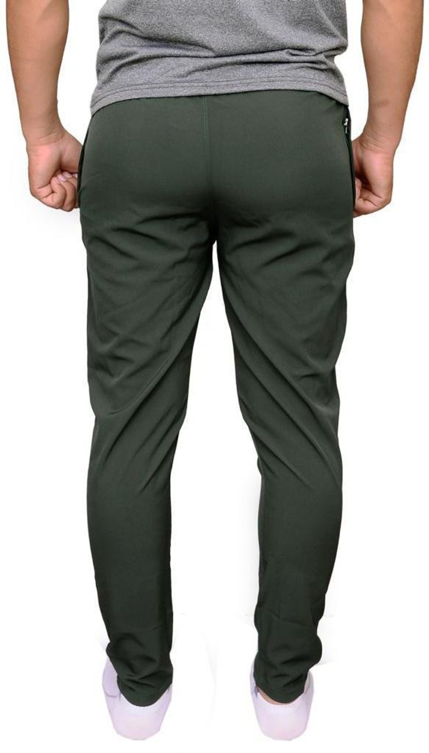 Image of Three brothers Solid Men Green Track Pants