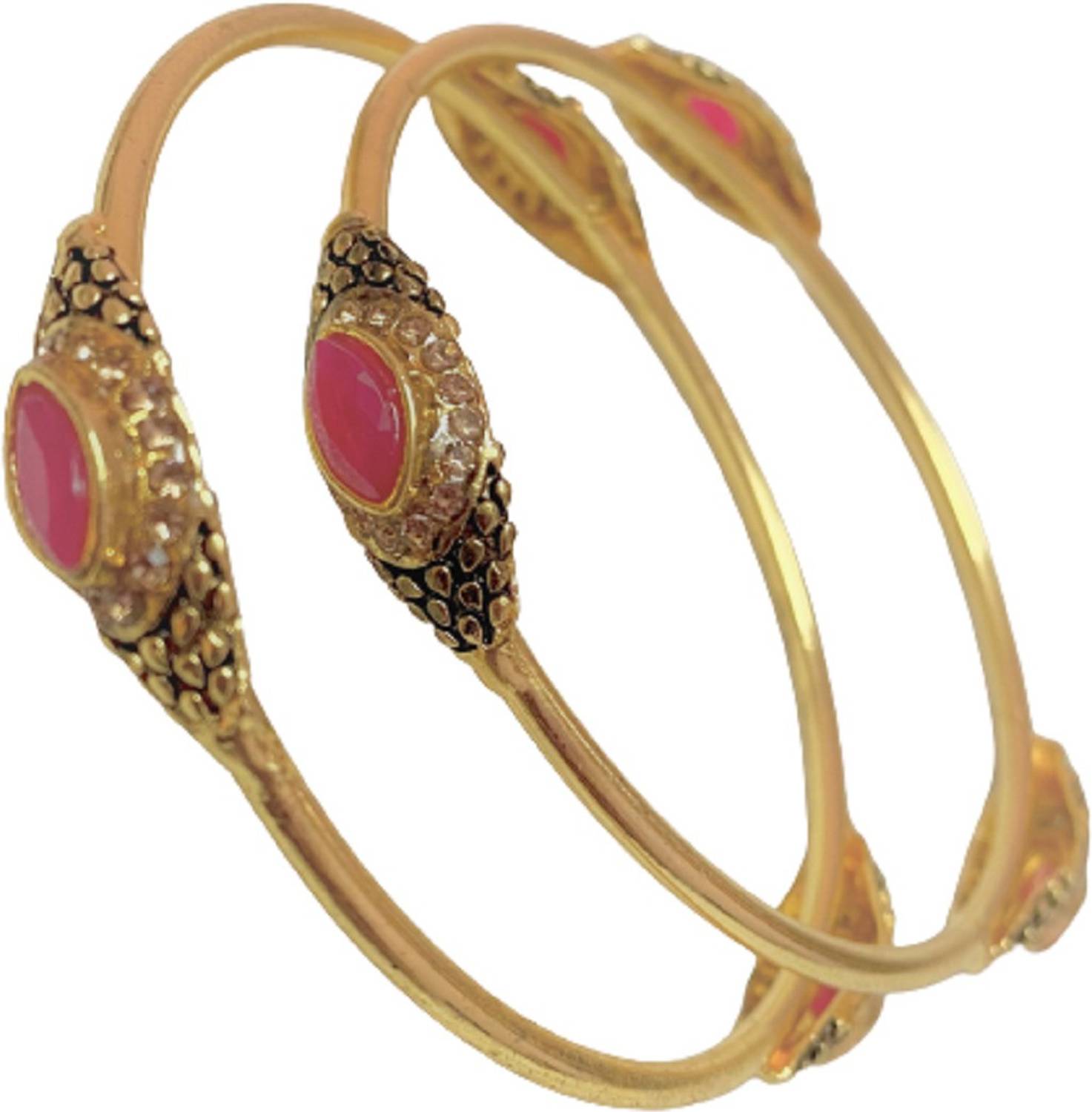 AARTISAI Alloy Ruby Gold-plated Bangle Set