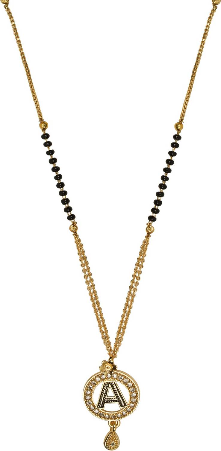 VPCREATION A Letter Diamond Mangalsutra For Women's Brass Mangalsutra Brass Mangalsutra