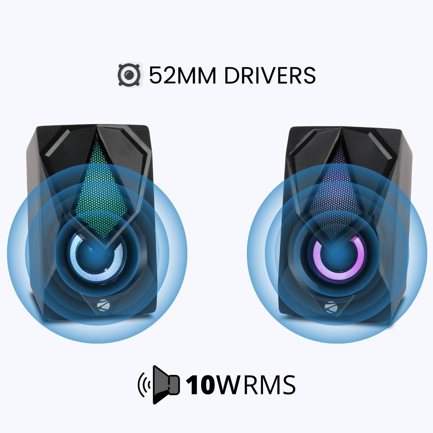 ZEBRONICS WARRIOR II 10W USB Speaker with LED Lights - Image 2