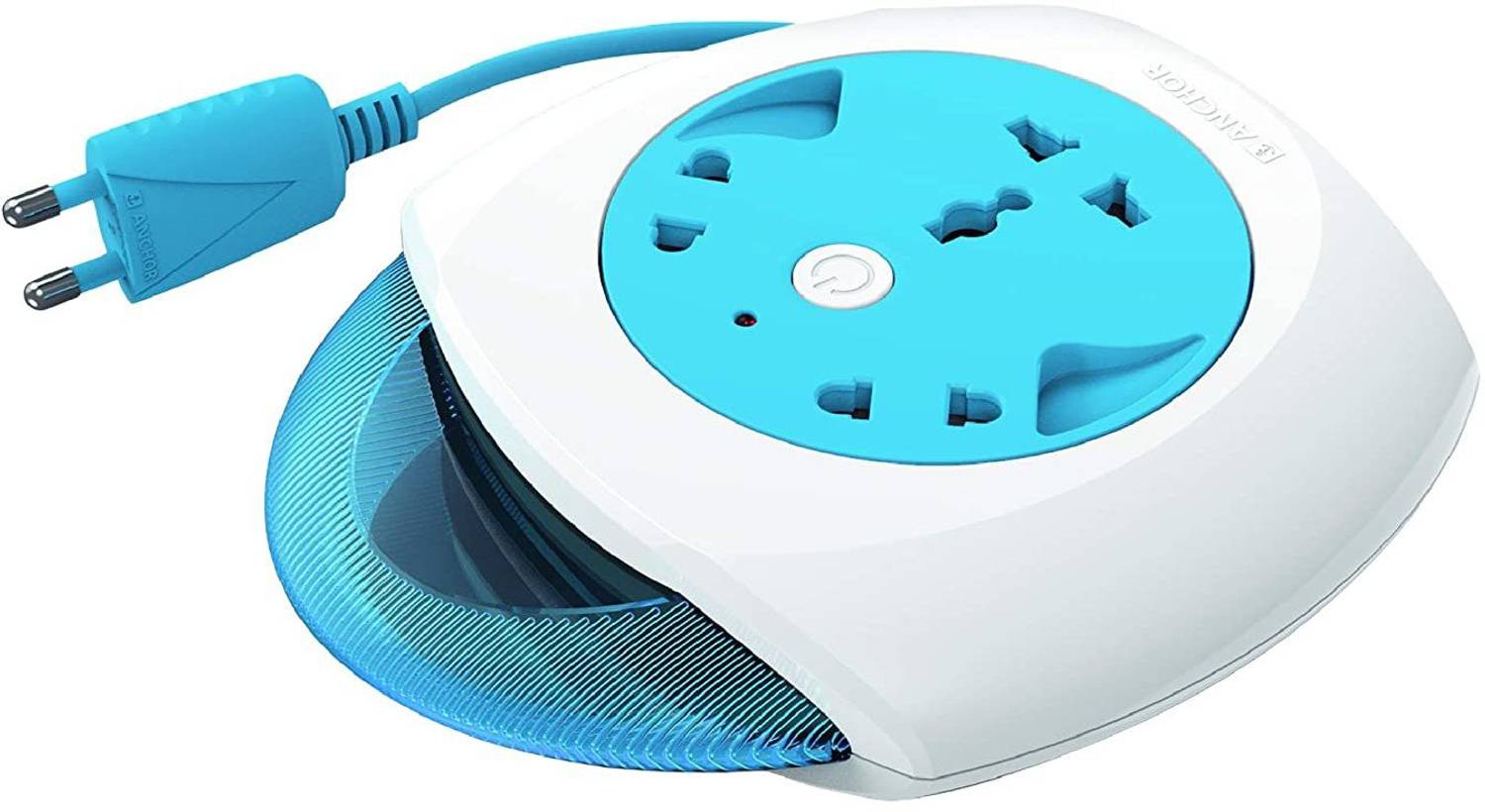 Anchor By Panasonic 6A 2 Pin Diamond Flexi Box (Blue & White, 5224) 3 Socket Extension Boards