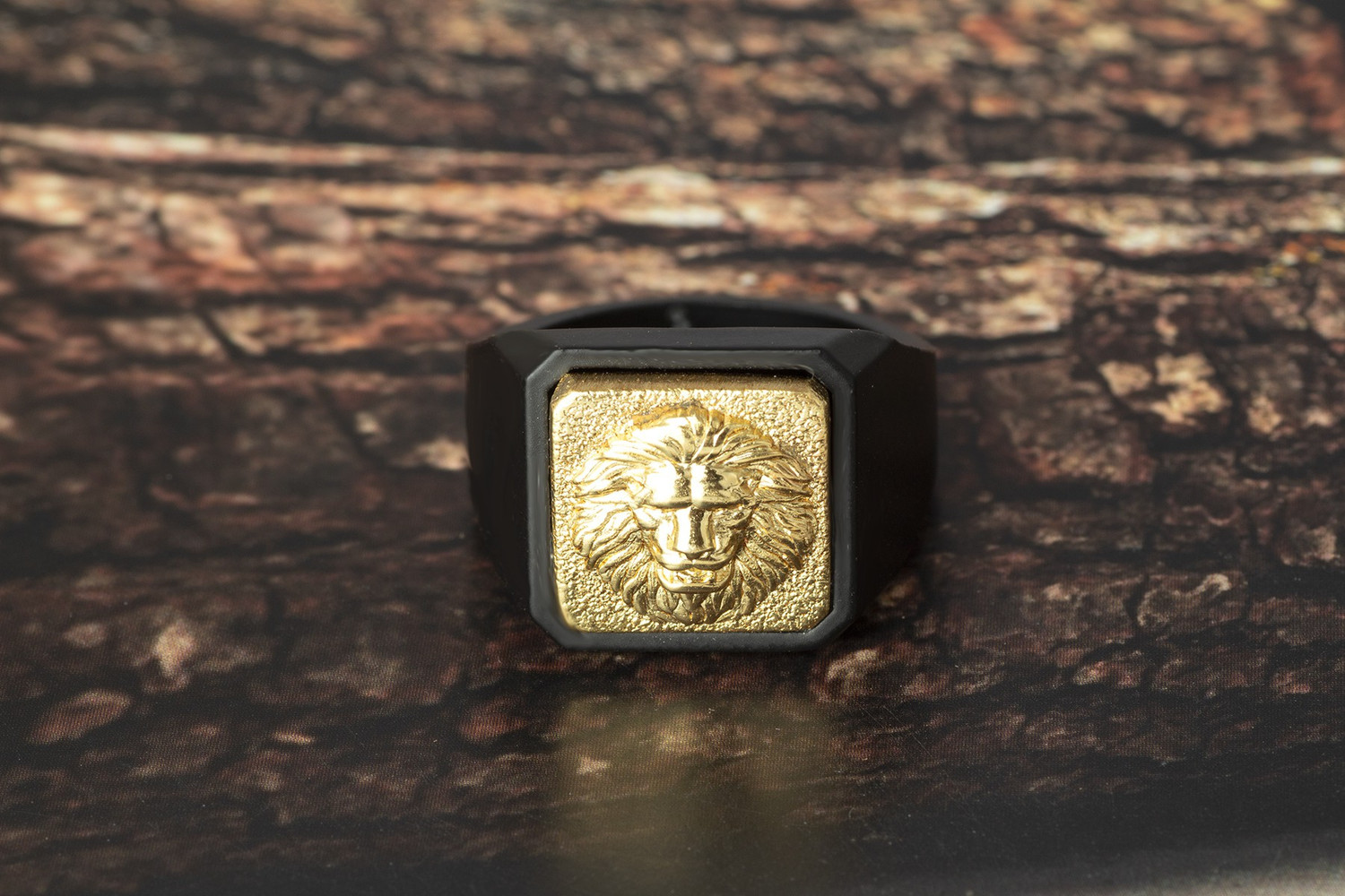 Image of Waama Jewels Lion Head Design Ring for Men & Boys Brass Brass Plated Ring