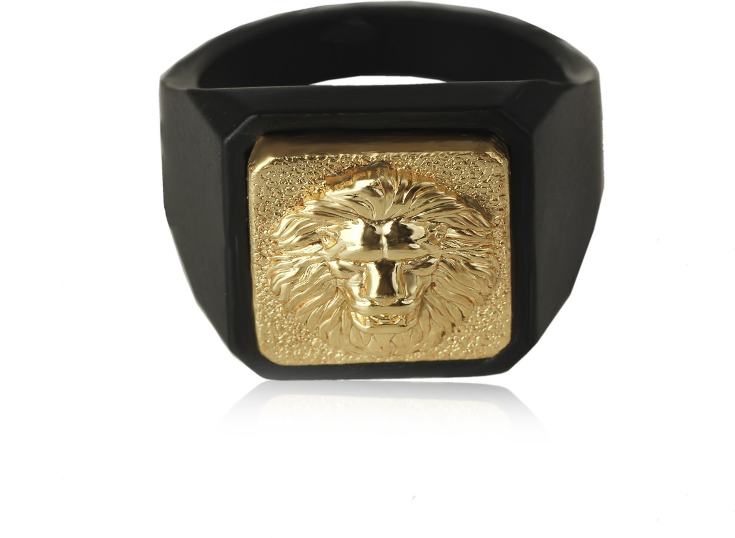 Image of Waama Jewels Lion Head Design Ring for Men & Boys Brass Brass Plated Ring