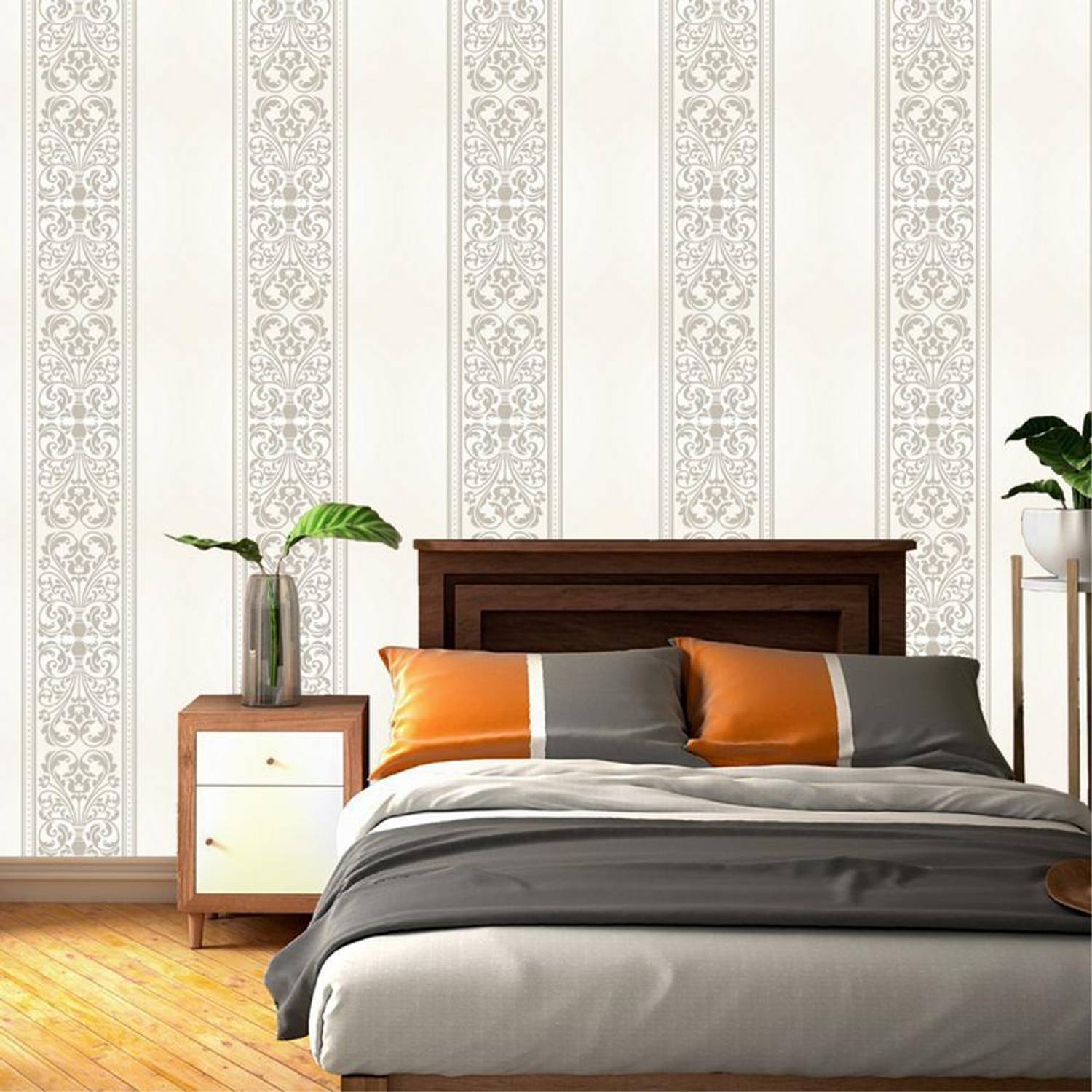 Asian Paints 45 cm EzyCR8 P&S Ornate Vase & Leaves Sticker Removable Sticker