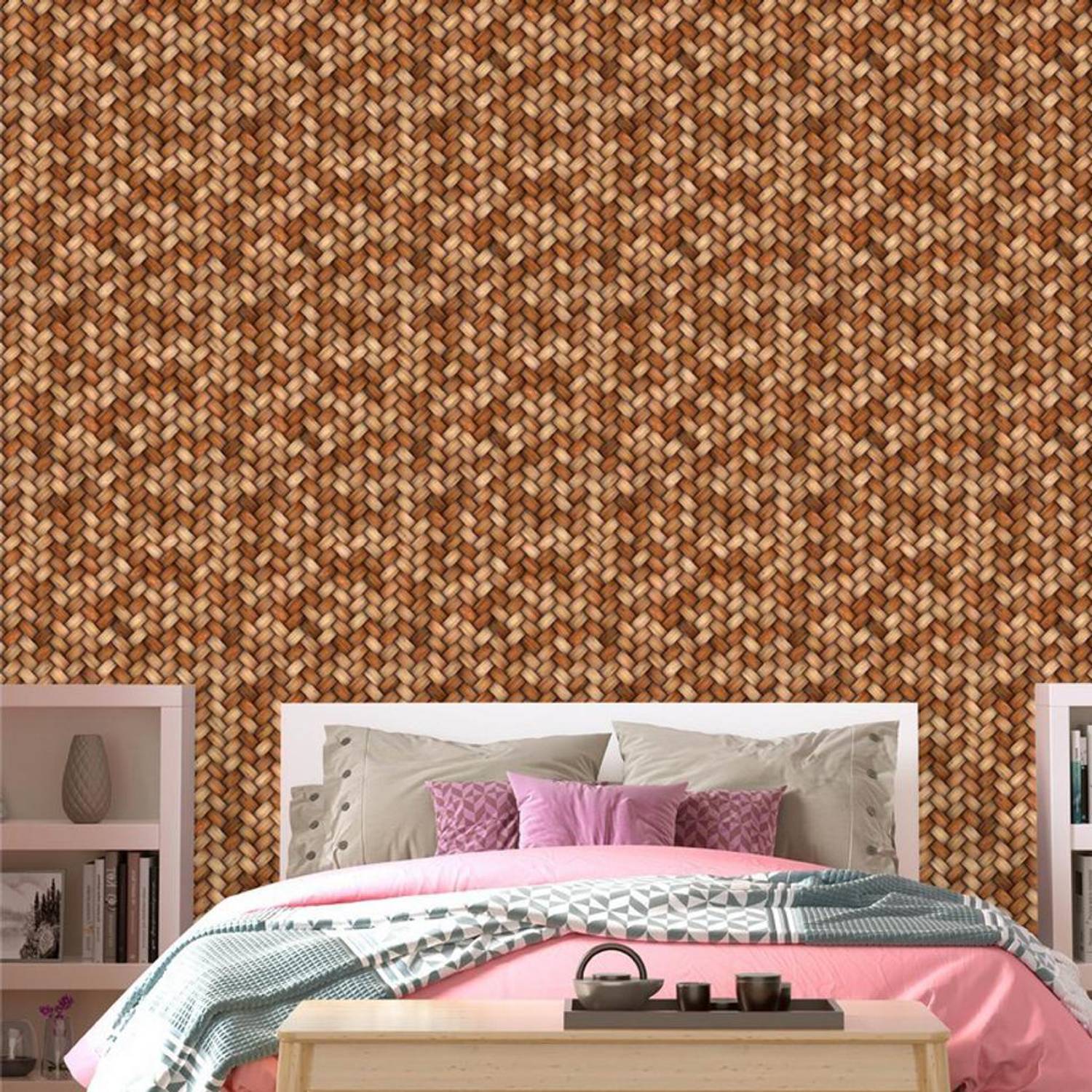 Asian Paints 45 cm EzyCR8 P&S Textured Wicker Patterns Removable Sticker