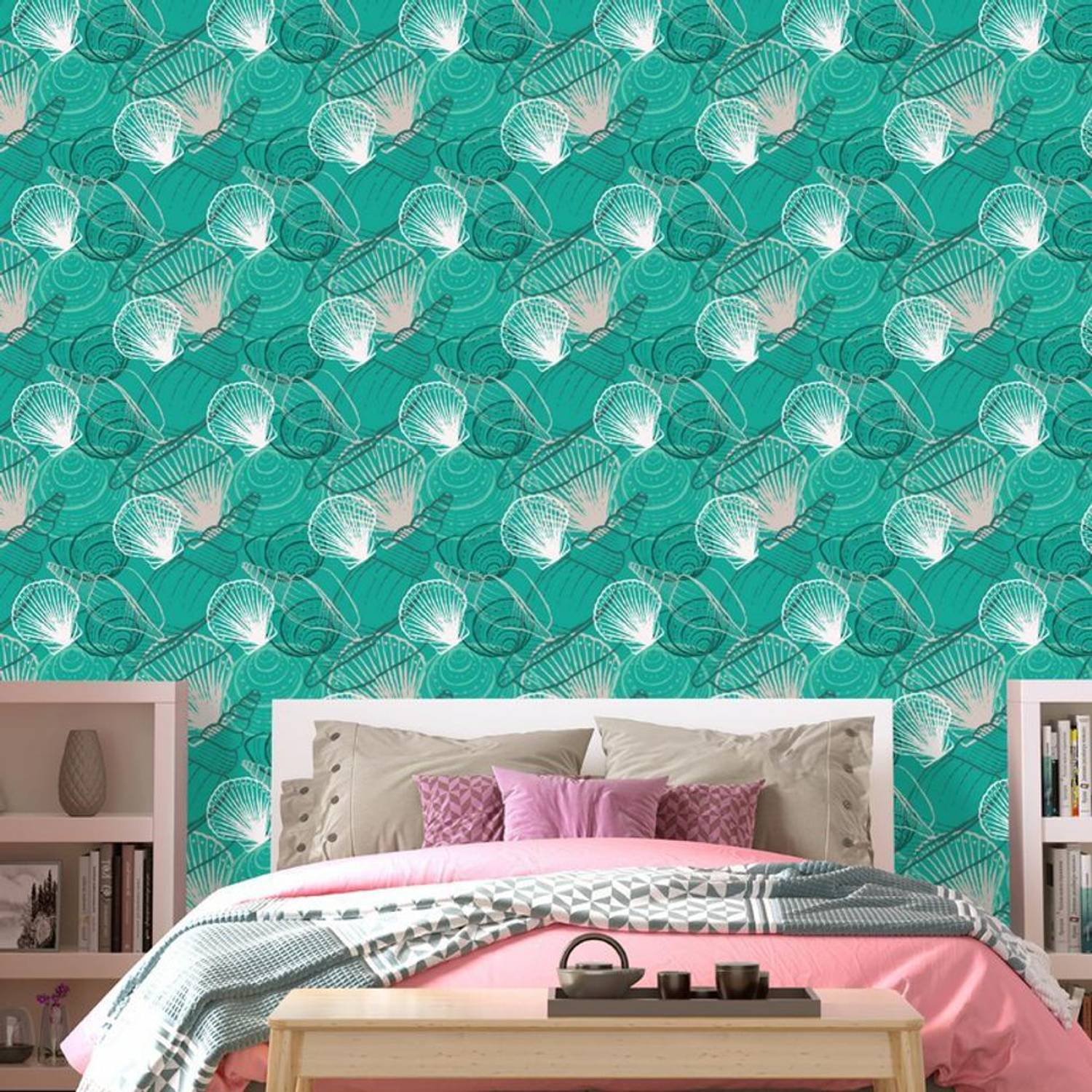 Asian Paints 45 cm EzyCR8 P&S Quirky Sea Shells Sticker Removable Sticker