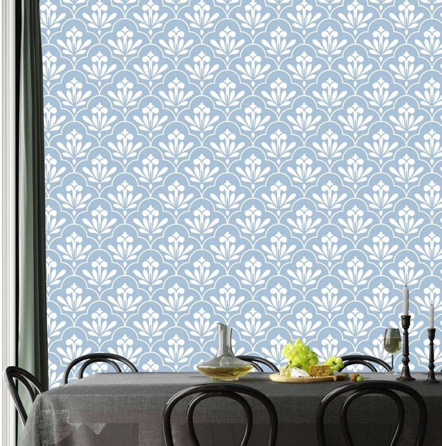 Asian Paints 45 cm EzyCR8 P&S Floral Baroque Florals - Removable Sticker