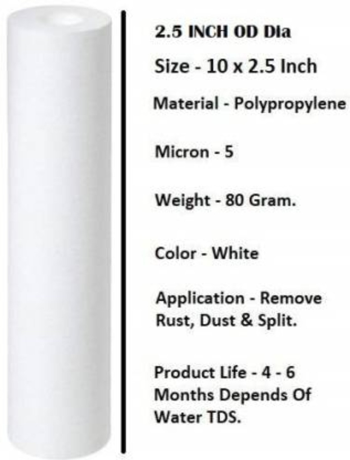 Image of Utkrist kemflo RO Kemflo Spun Pre-Filter Candle for All RO Filter Water Purifier Pack of 4 Solid Filter Cartridge (0.5, Pack of 4) Solid Filter Cartridge (0.005, Pack of 4)