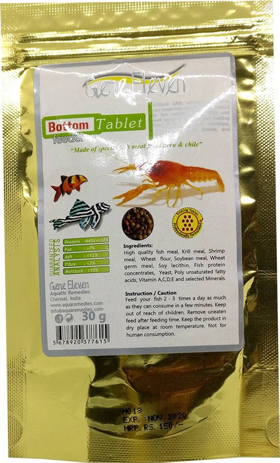 AQUATIC REMEDIES Bottom Feeder (30g) 0.1 kg Dry Adult, New Born, Young, Senior Fish Food