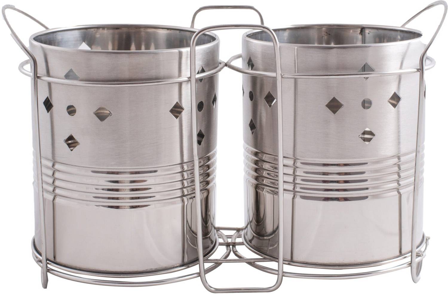 4NEX Stainless Steel Cutlery Holder with Stand – Two Holder with One Stand Stainless Steel Cutlery Set