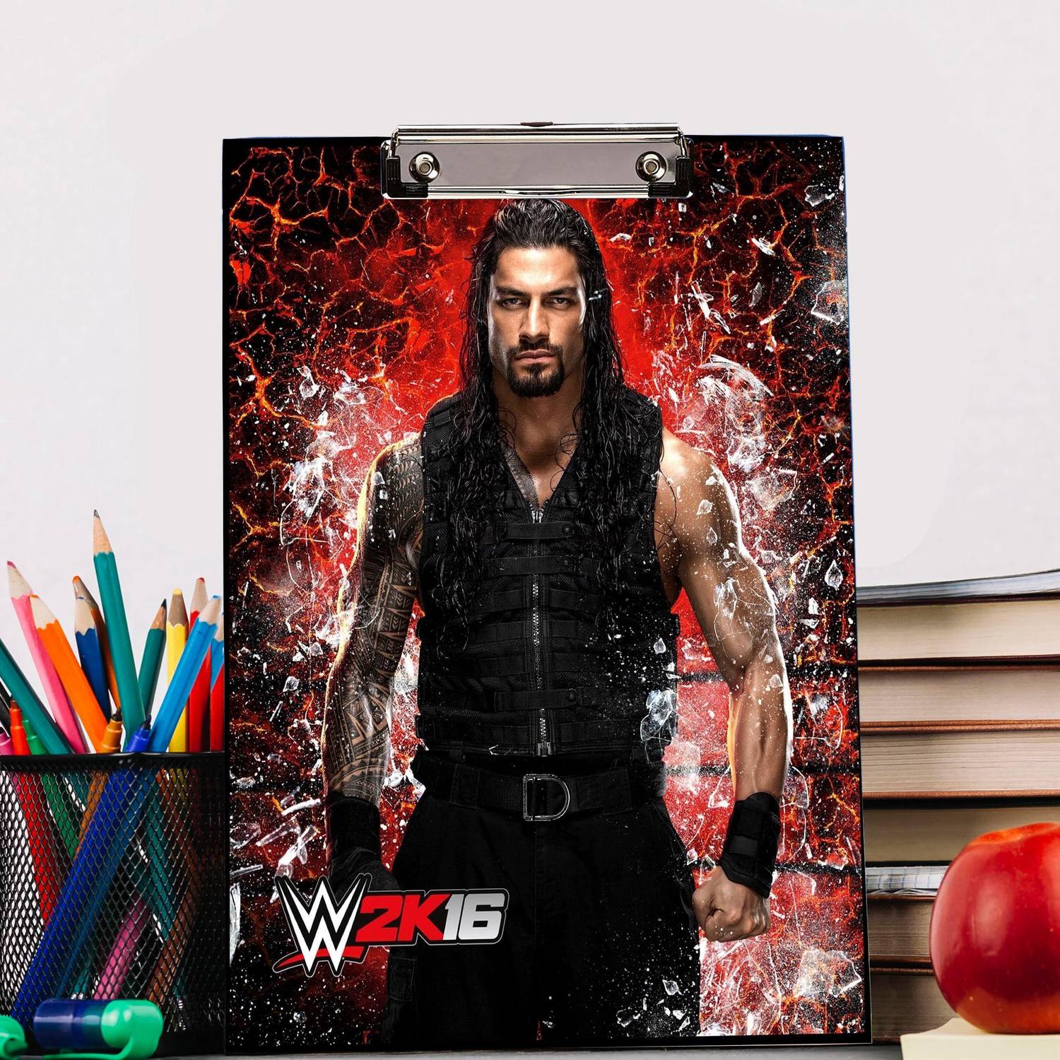BPDESIGNSOLUTION Roman Reigns King of WWE Design Digital Reprint Clip Board Exam Pad (14x9.5 Inches) Premium Quality