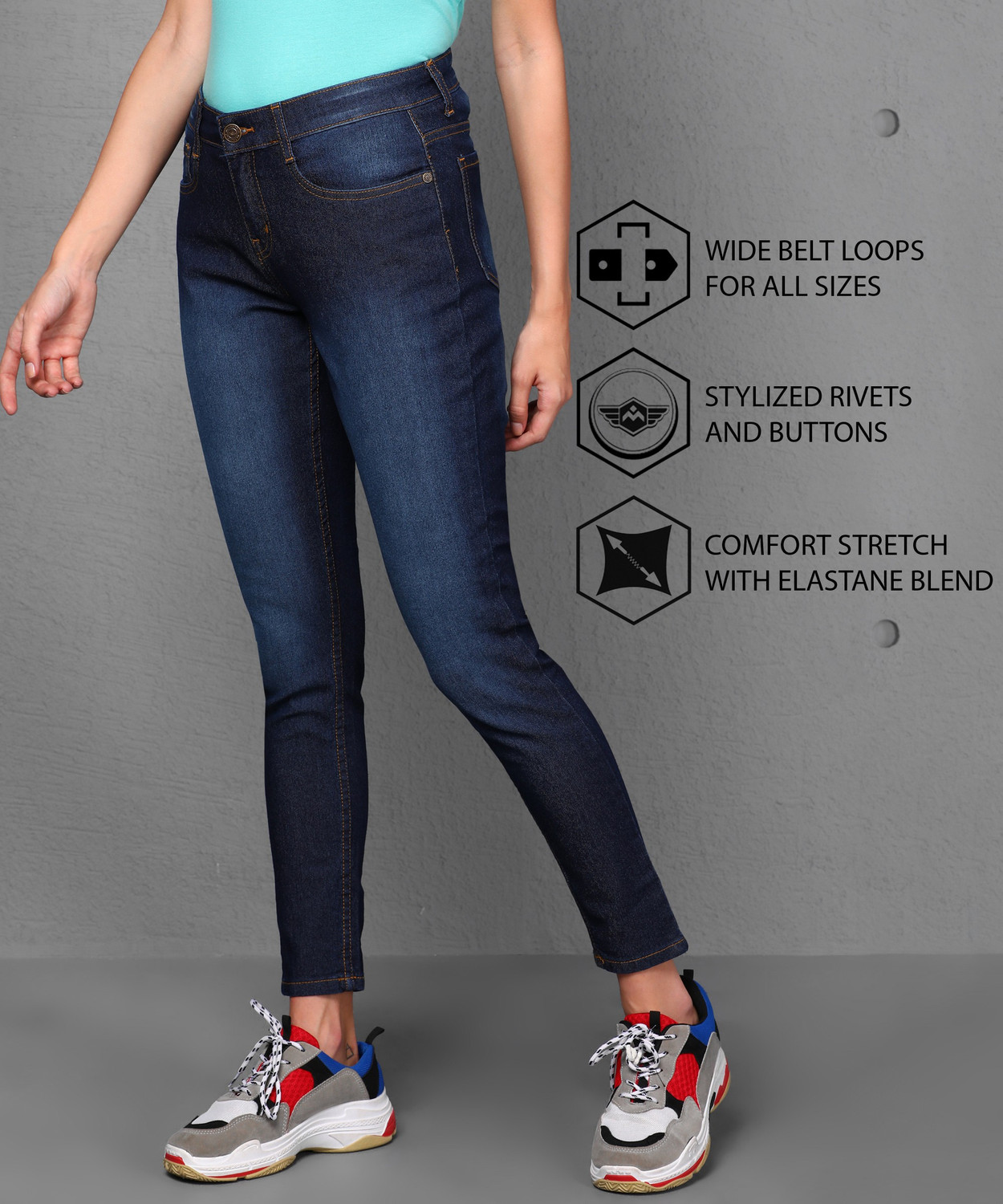 Image of METRONAUT by Flipkart Skinny Women Blue Jeans