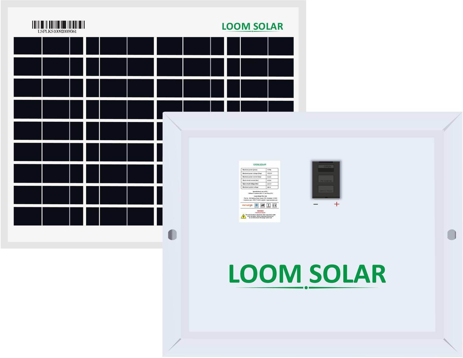 LOOM SOLAR 10-Watt Polycrystalline PV Module Mini Solar Panel Solar Panel