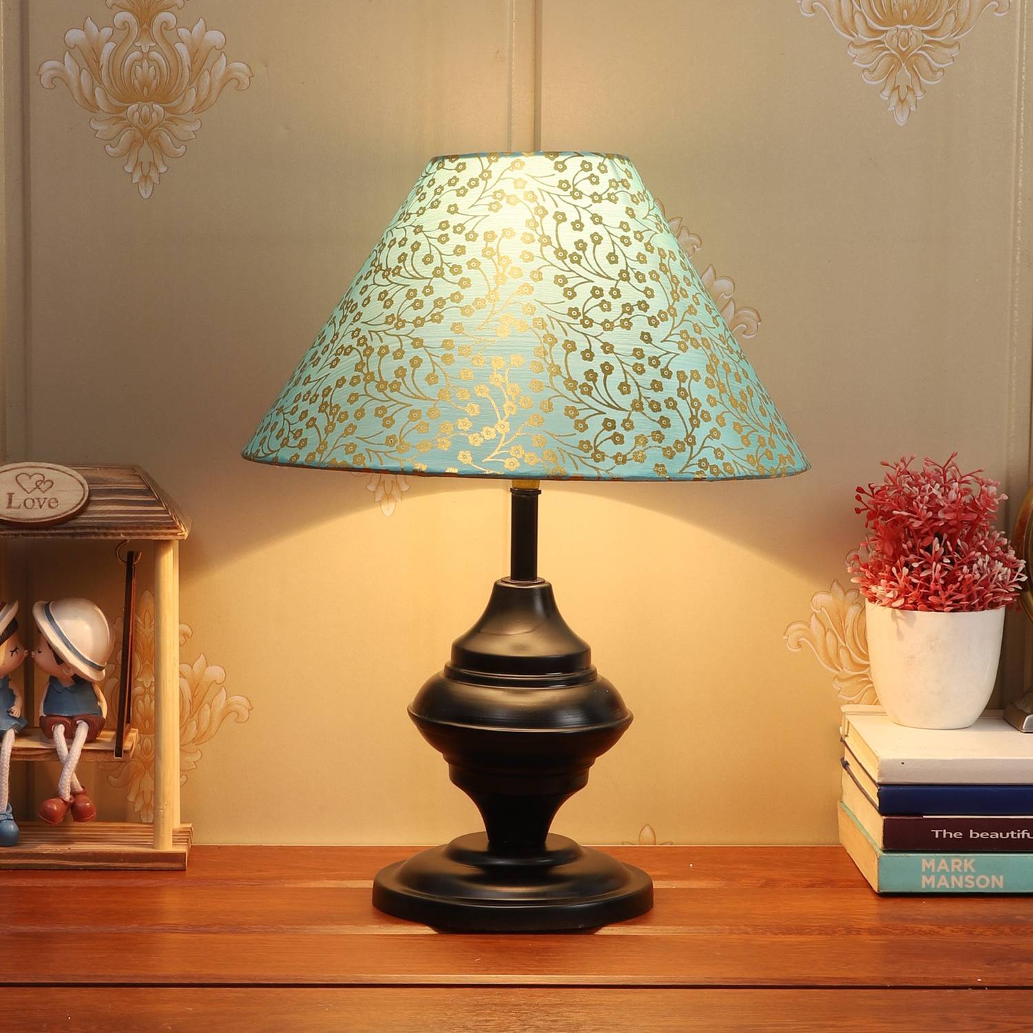 foziq Designer Table Lamp (35.5 cm, Light Green)
