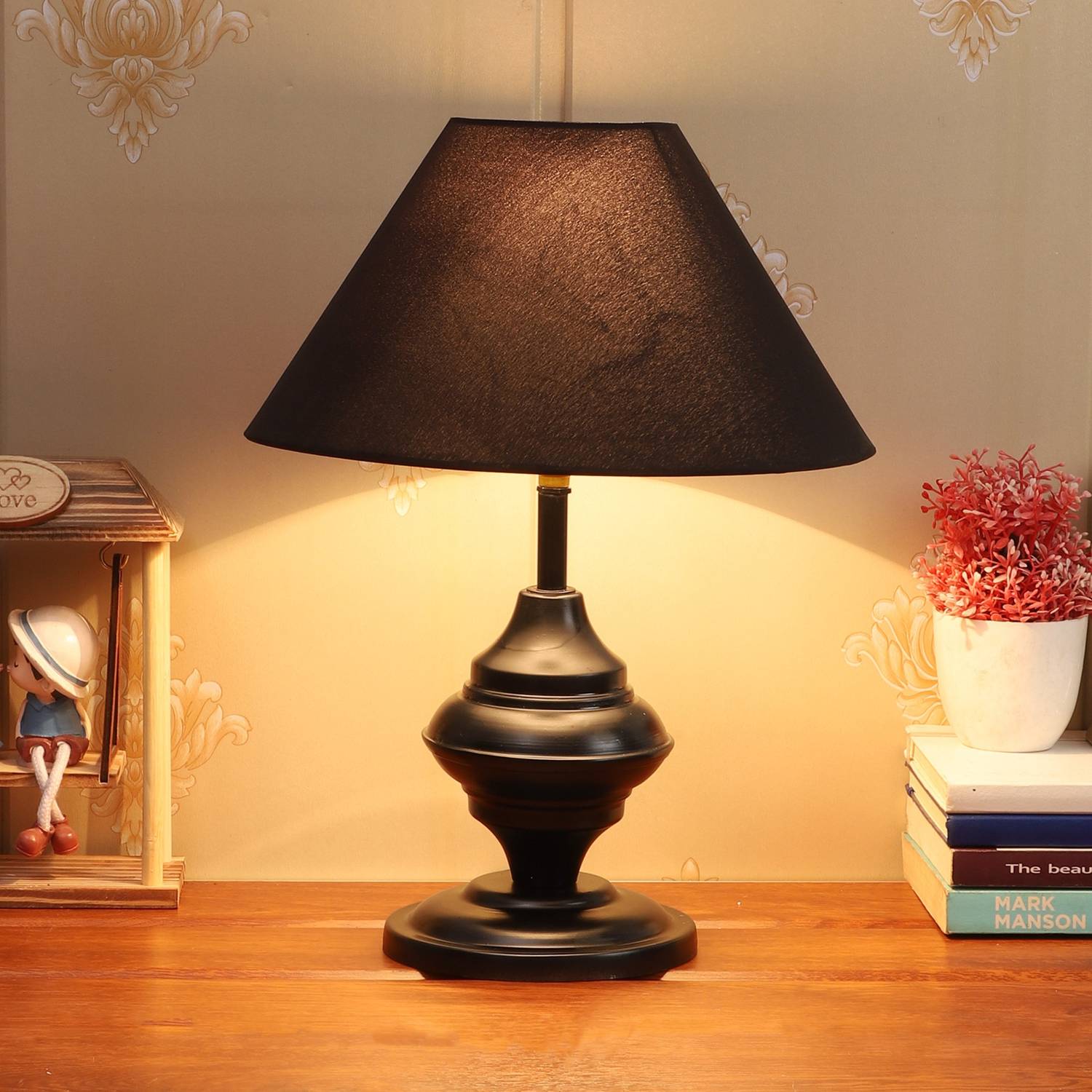 foziq Designer Table Lamp (35.5 cm, Black)