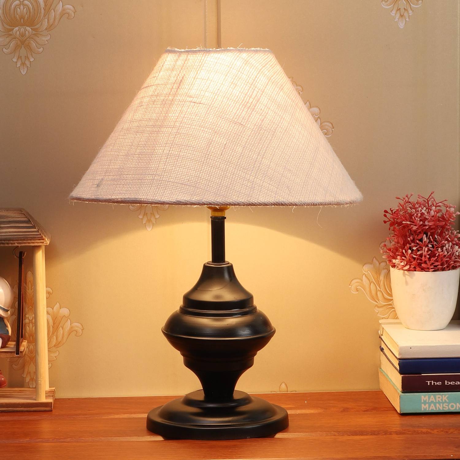 foziq Designer Table Lamp (35.5 cm, White)