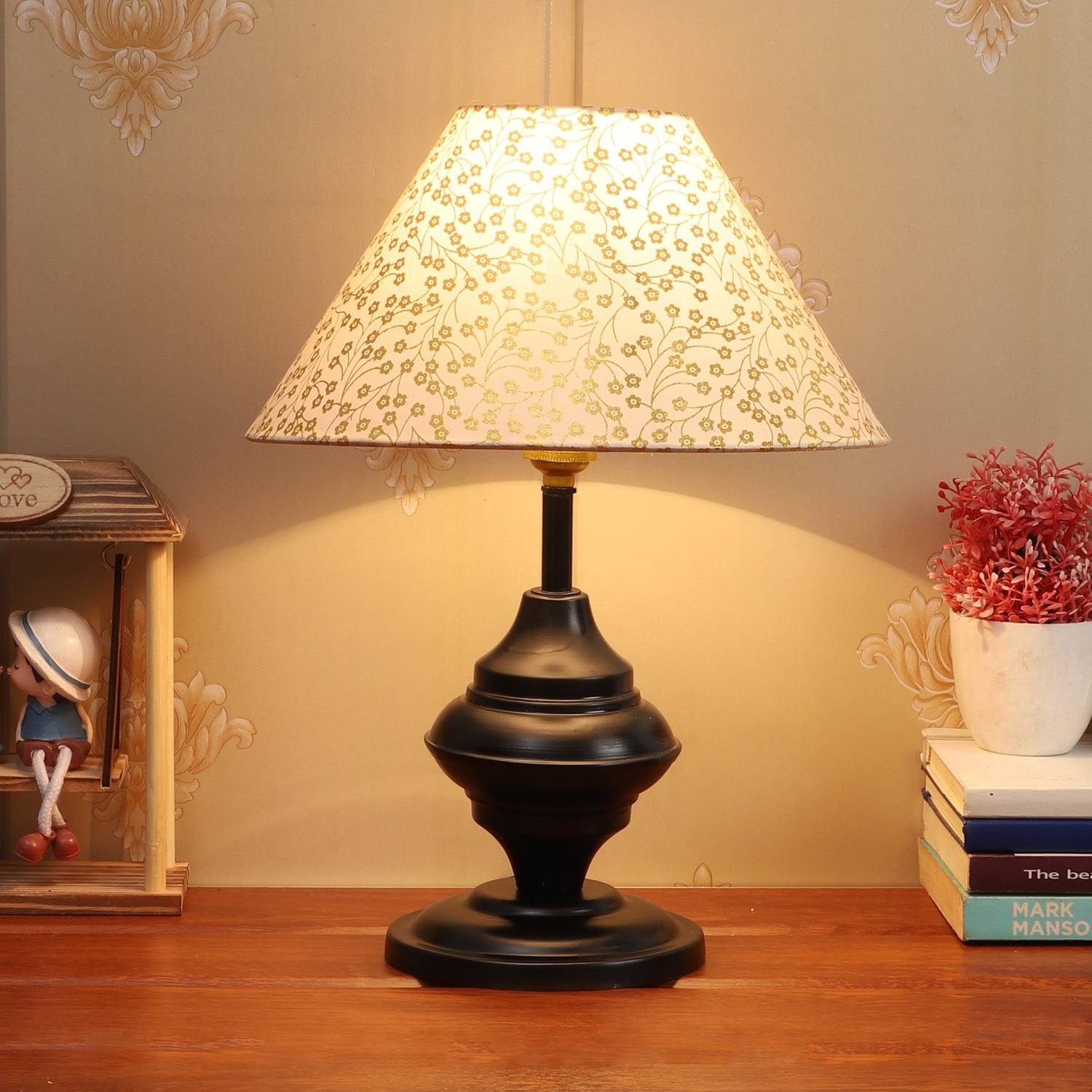 foziq Designer Table Lamp (35.5 cm, Gold)