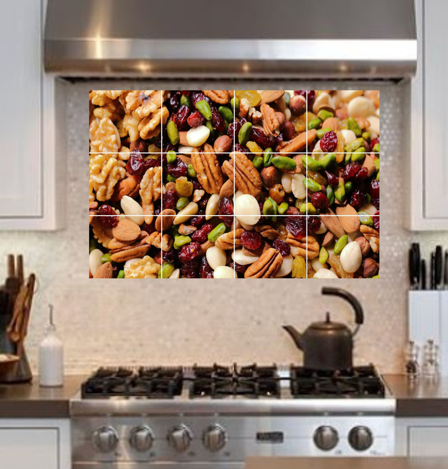 Image of Decoration Stickers 90 cm Dry fruits crush Kitchen wall Sticker,Waterproof and Anti Oil Stain,Kitchen Wall Coverings Area (49Cm X 79Cm) Self Adhesive Sticker