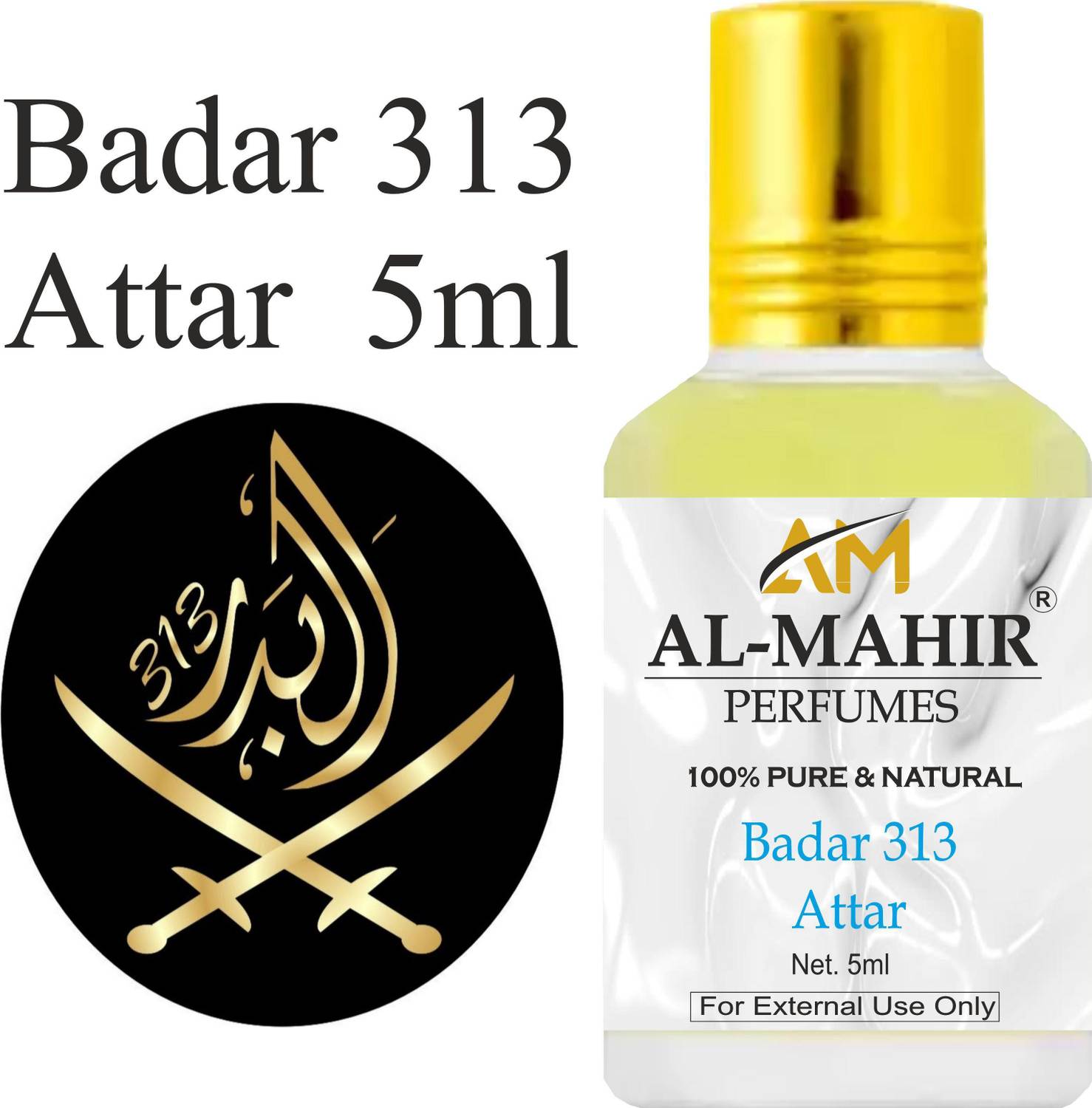 Al-Mahir Badar 313 Attar 5ml For Unisex - Pure Natural (Non-Alcoholic) Floral Attar Floral Attar