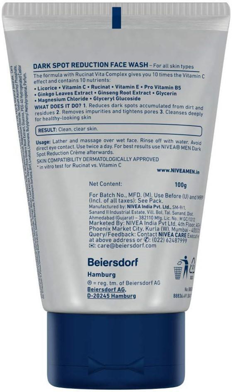 Image of NIVEA Men Dark Spot Reduction 100g (Pack Of 3) Face Wash