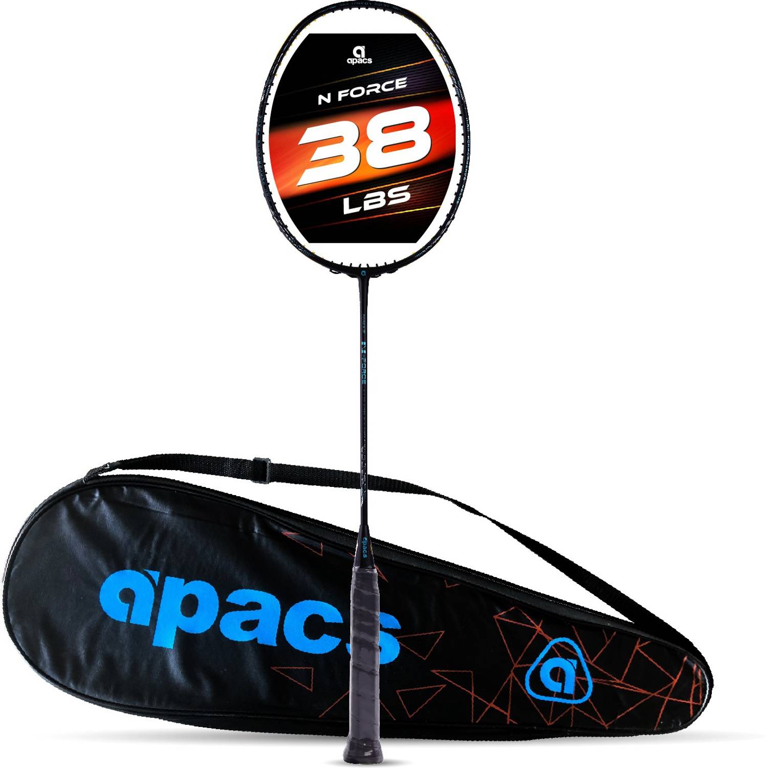 apacs N-Force 111 (Ultra Graphite, 38LBS) Black, Silver Unstrung