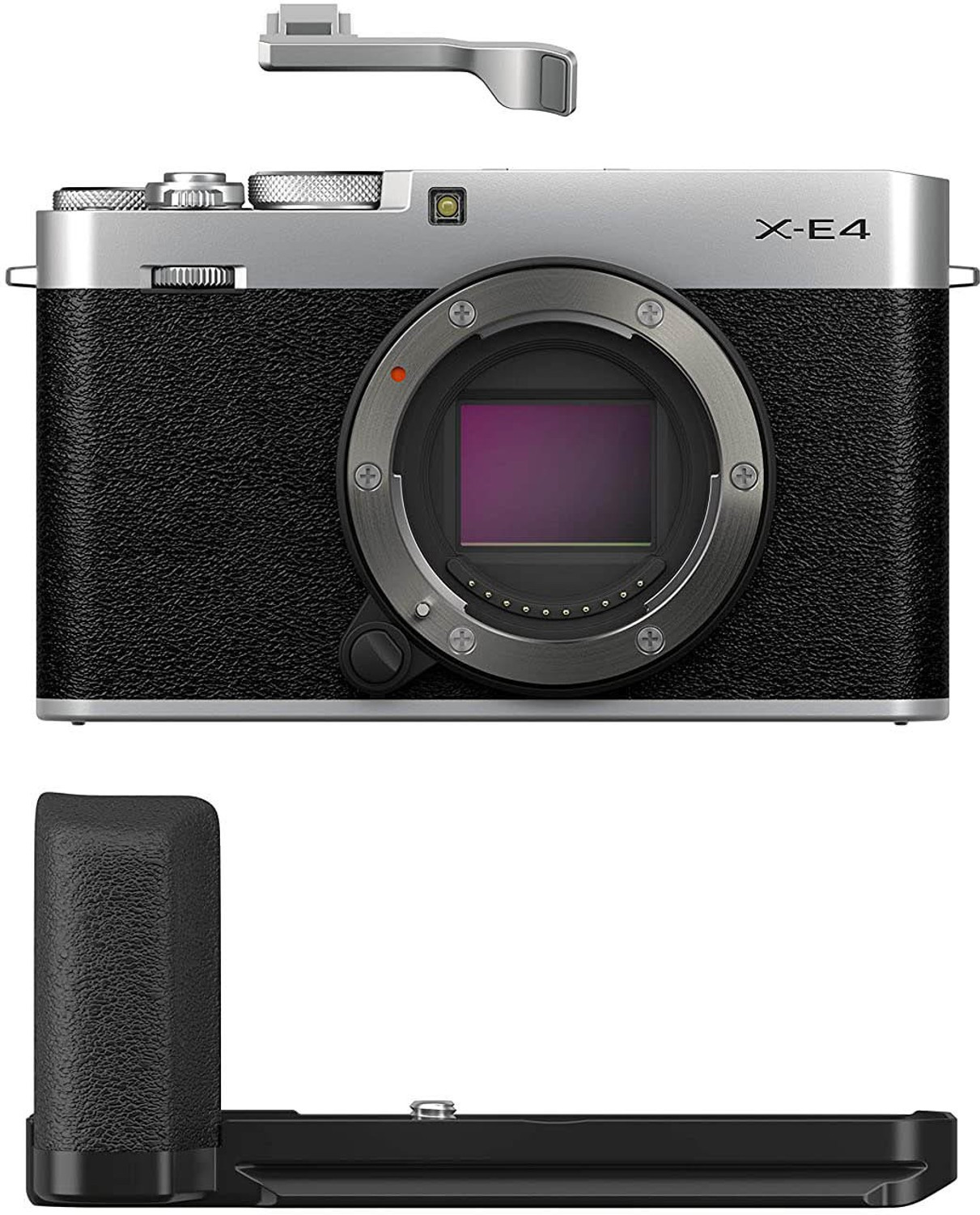 Image of FUJIFILM X-Series X-E4 Mirrorless Camera Body with Accessories - Metal Hand Grip (MHG-XE4) and Thumb Rest (TR-XE4)