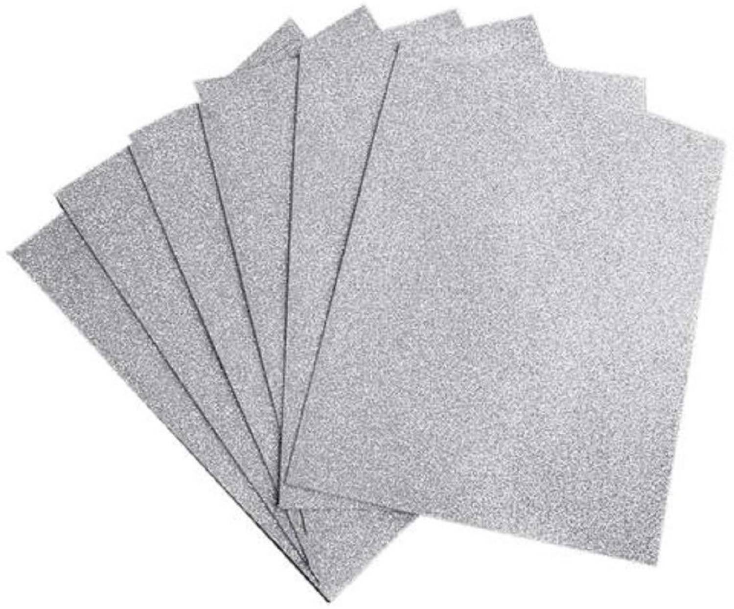 ARTTWALA A4 Glitter Foam Sheet Sparkles Silver color, for Art & Craft, Decoration, Gift Wrapping, Scrapbooking, Craft Project, Etc.