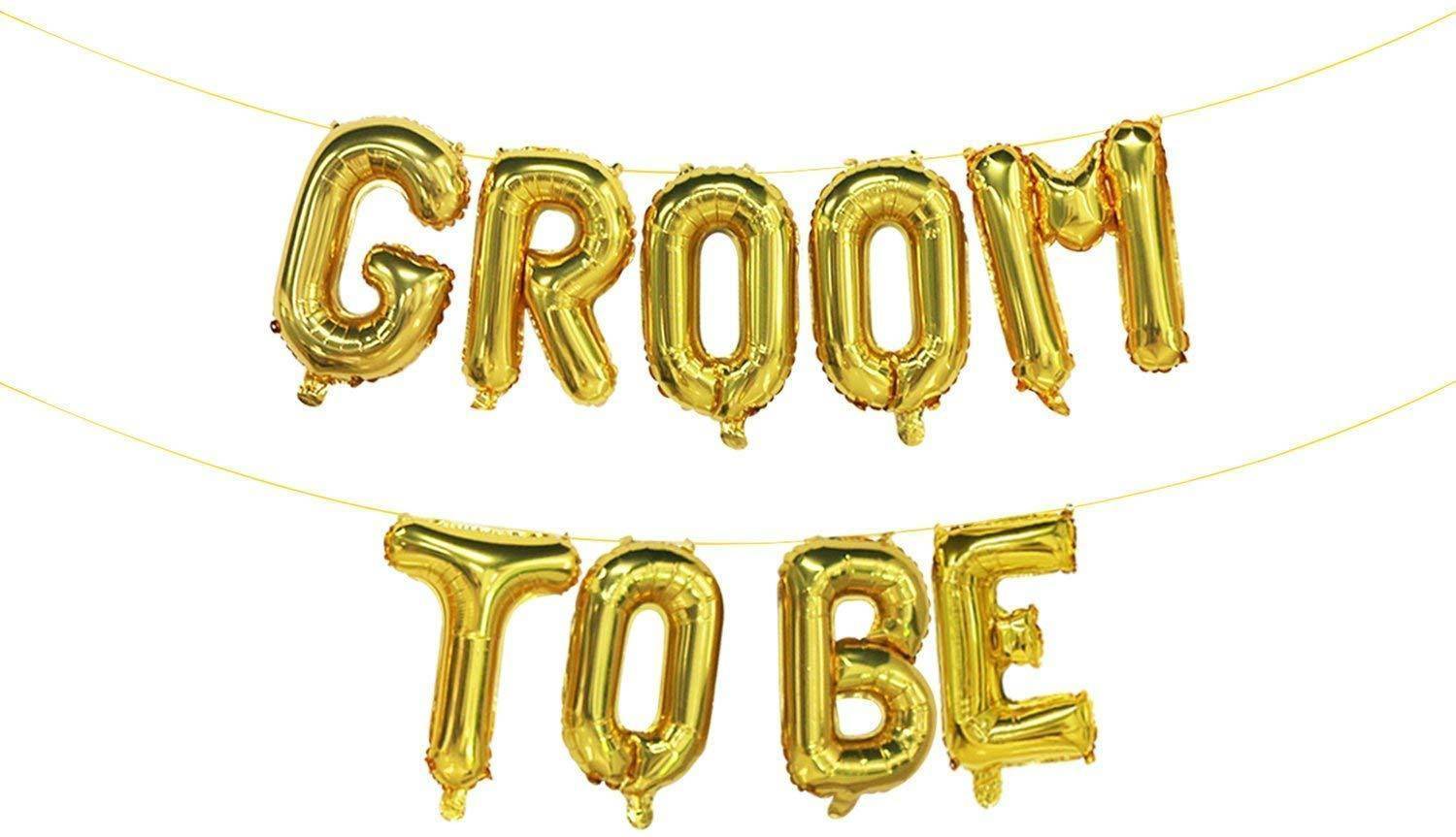 Atpata Funky Solid Groom To Be Alphabetic Party Golden Balloon Bouquet for Marriage Functions Decorations Letter Balloon