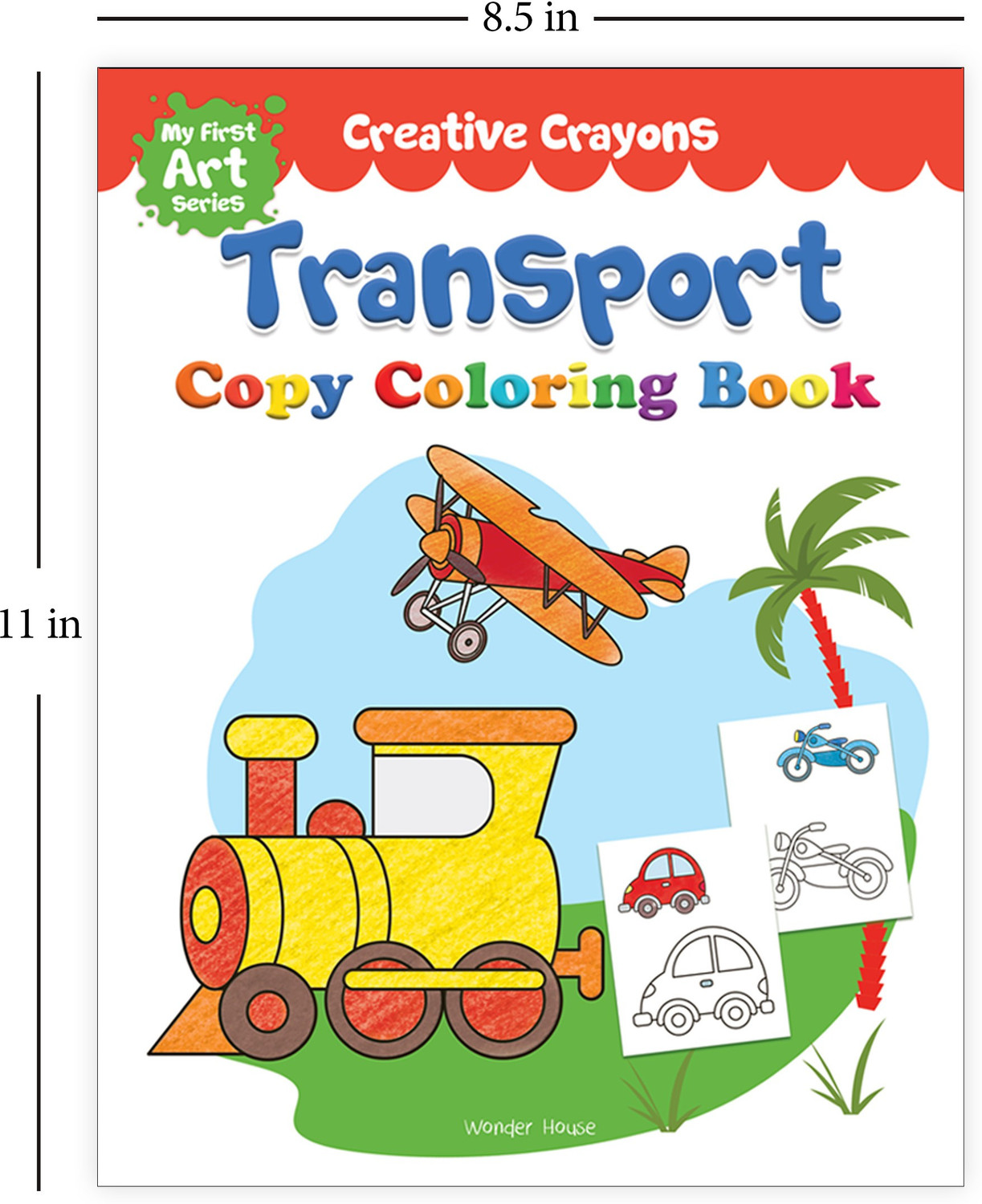 Image of Colouring Book of Transport (Cars, Trains, Airplane and More) - By Miss & Chief