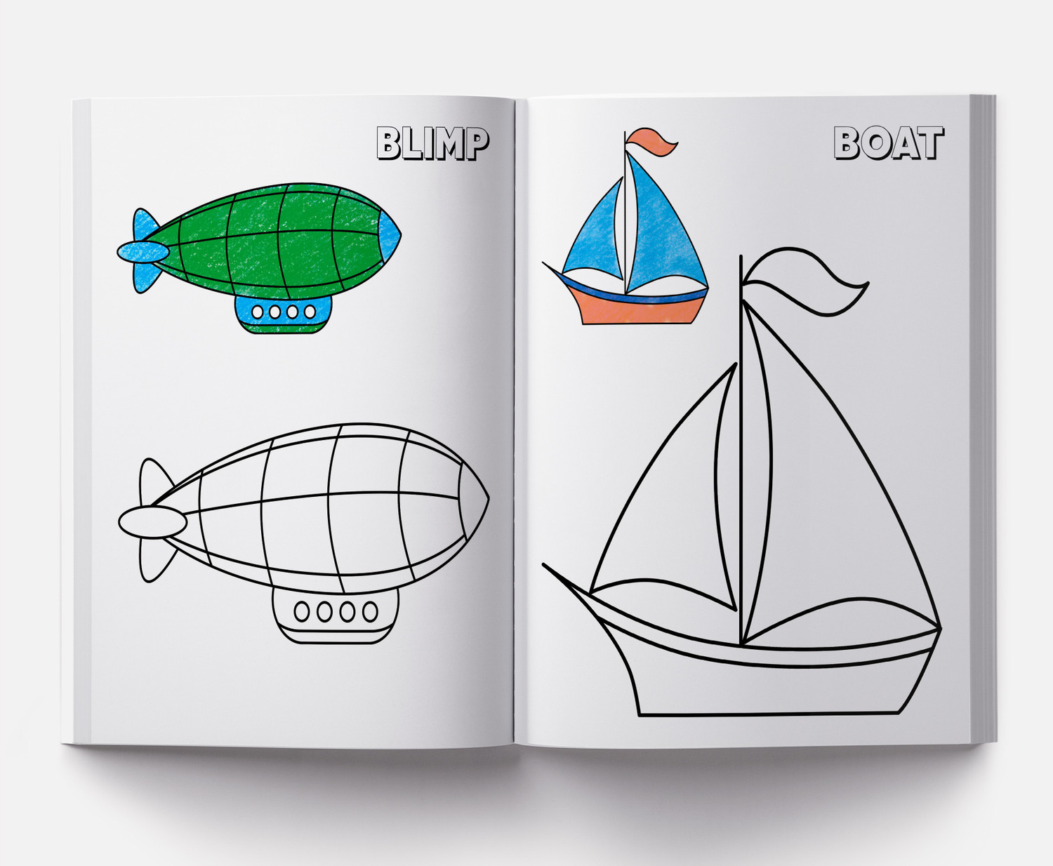 Image of Colouring Book of Transport (Cars, Trains, Airplane and More) - By Miss & Chief