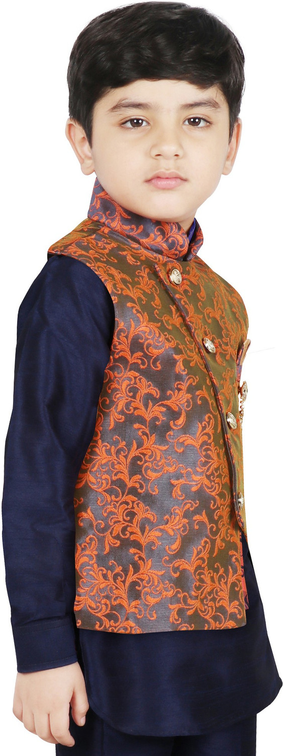 Image of SG YUVRAJ Sleeveless Floral Print Boys Jacket