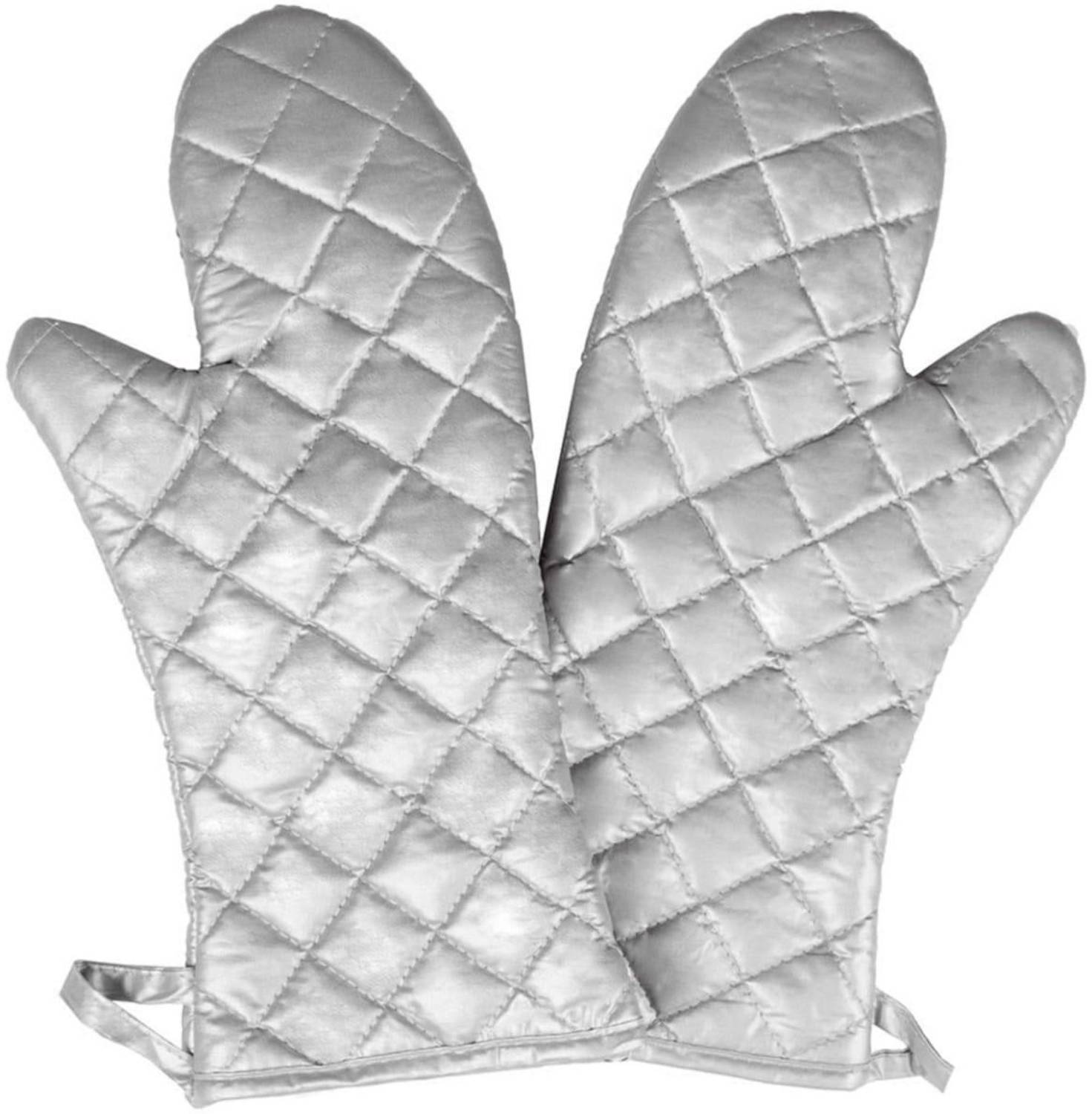 Bakingequipment Silver Polycotton Kitchen Linen Set