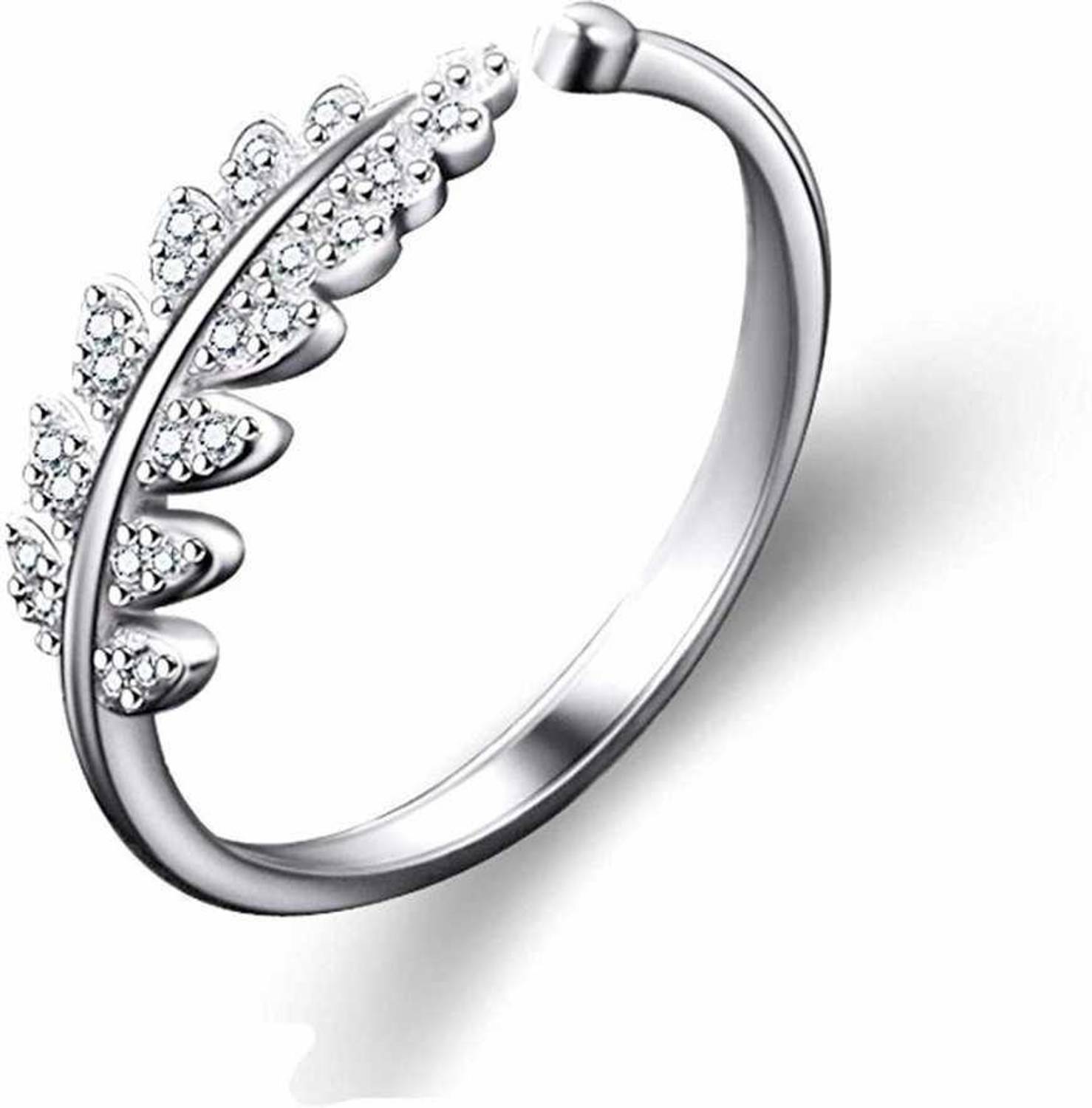 Aazeen Ring Brass and Cubic Zirconia Adjustable Love Collection Jewellery For Women Girls Stainless Steel Cubic Zirconia Brass Plated Ring