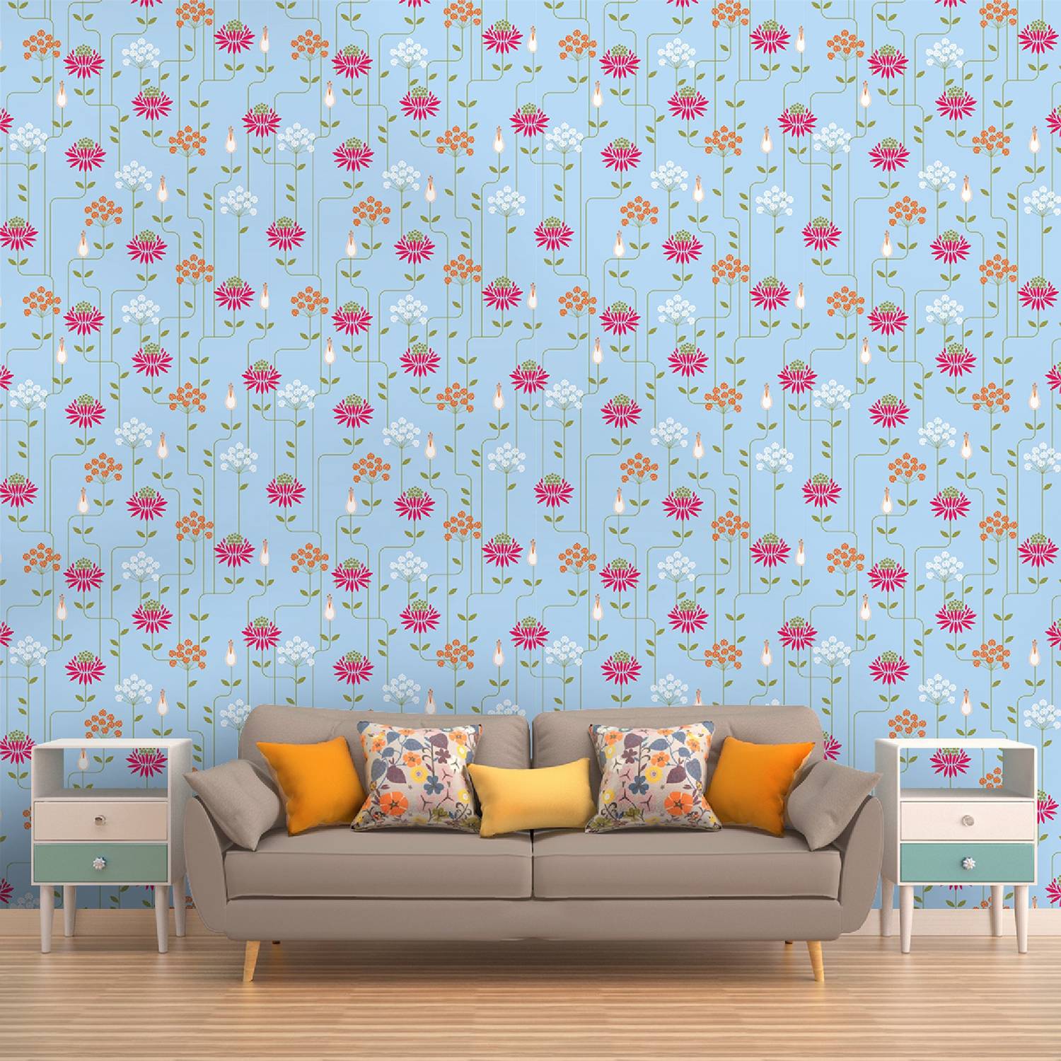 Asian Paints 45 cm EzyCR8 P&S Blooming Story Sticker Removable Sticker